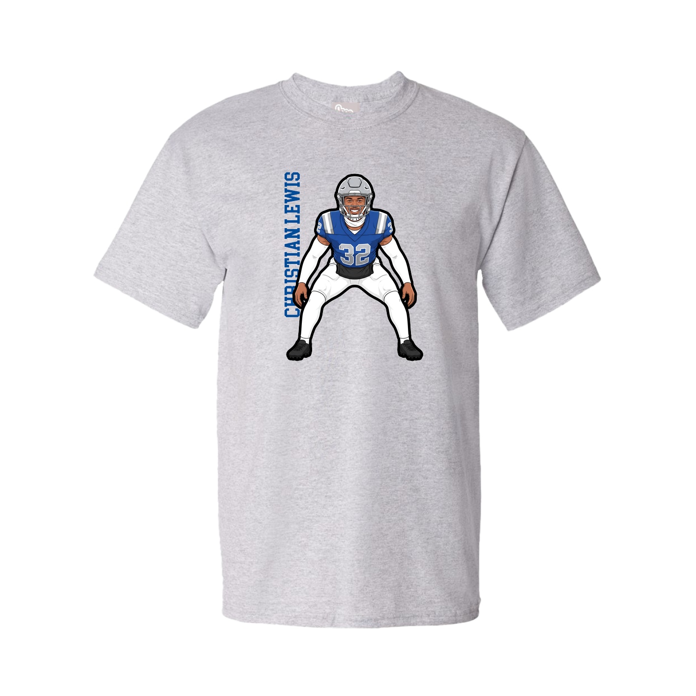 Tee — Name Vertical in Grey