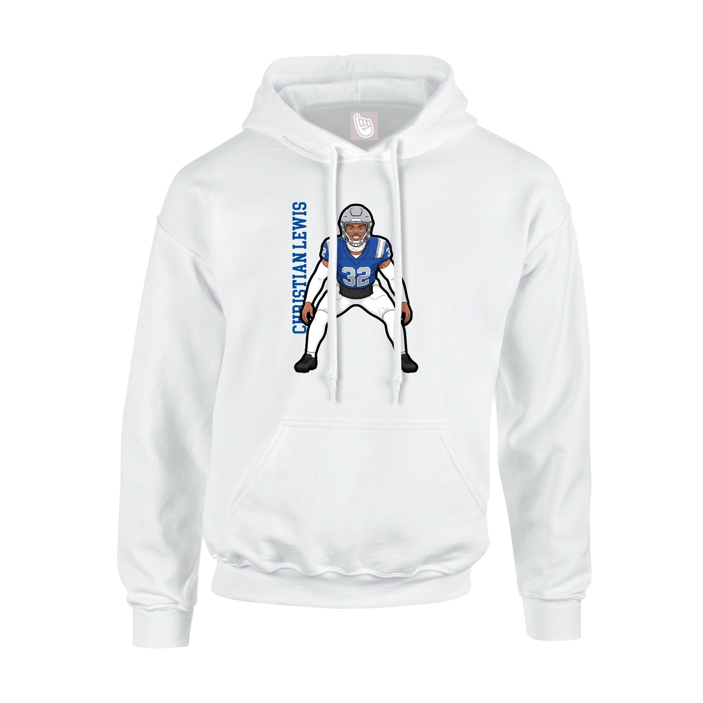 Youth Hoodie — Name Vertical in White