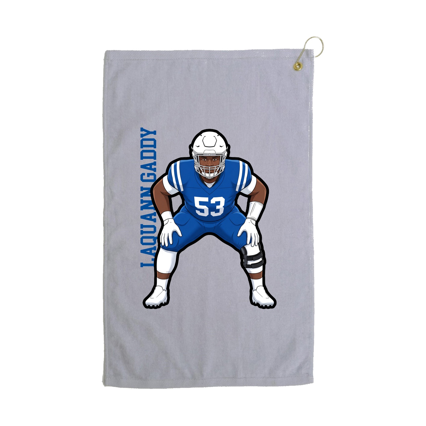 Golf Towel — Name Vertical in Grey