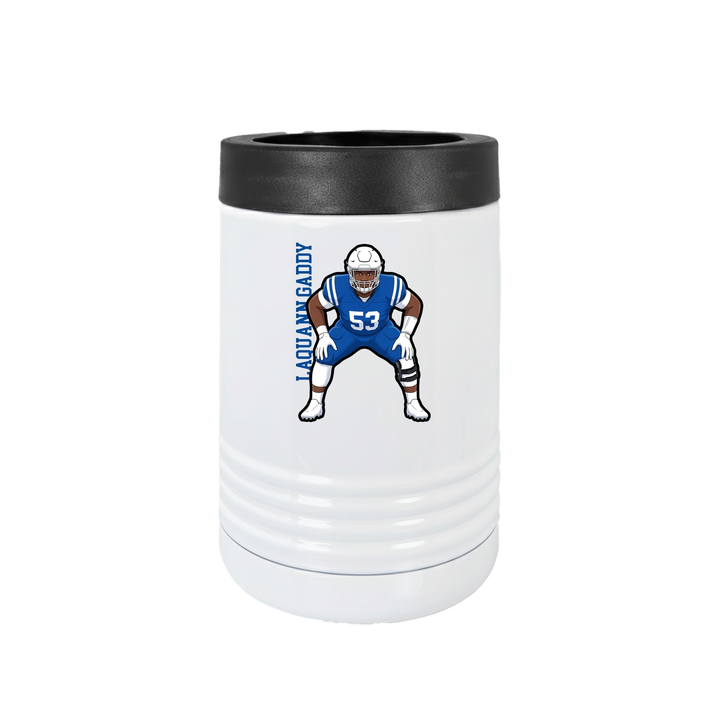 Beverage Holder — Name Vertical in White
