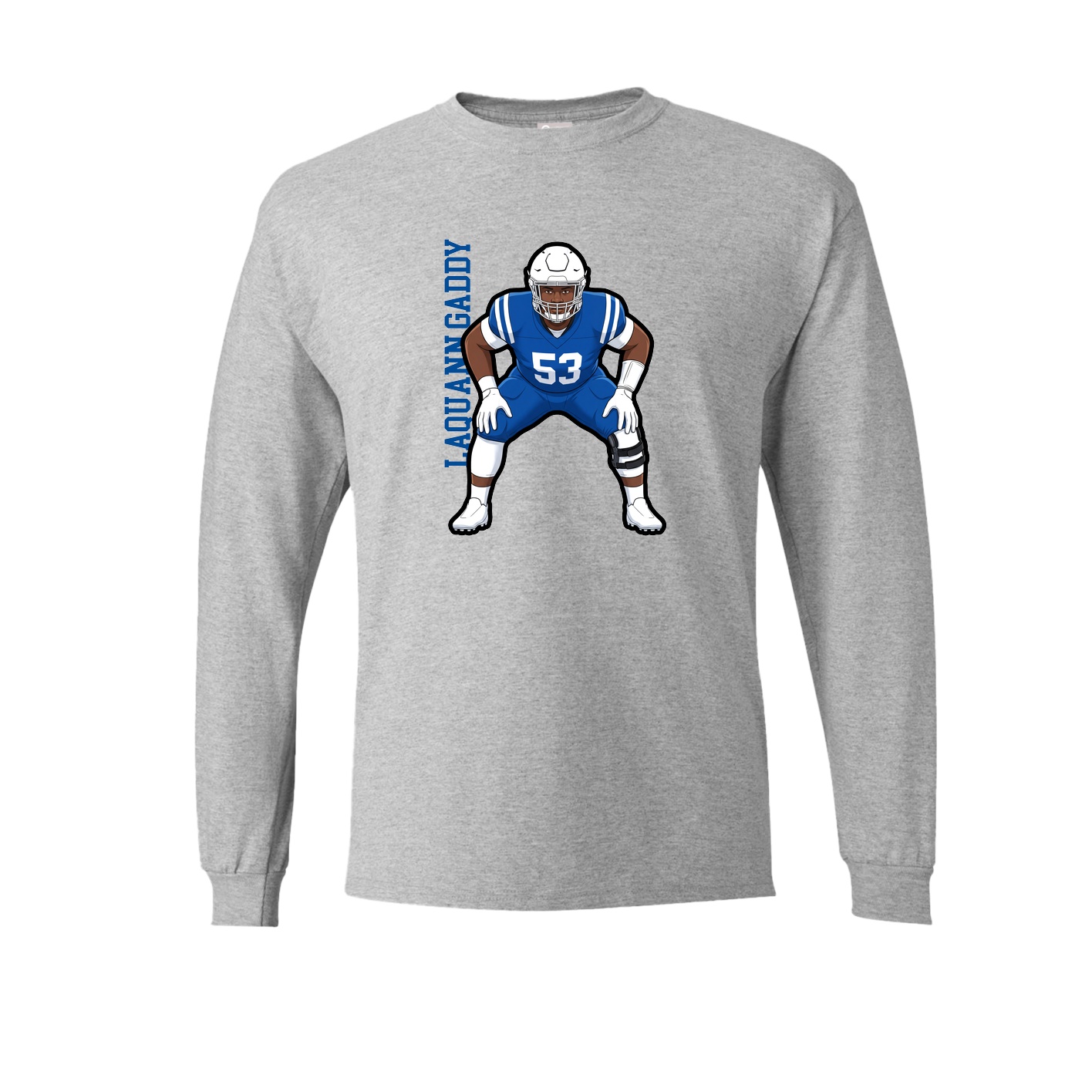 Long Sleeve Tee — Name Vertical in Grey