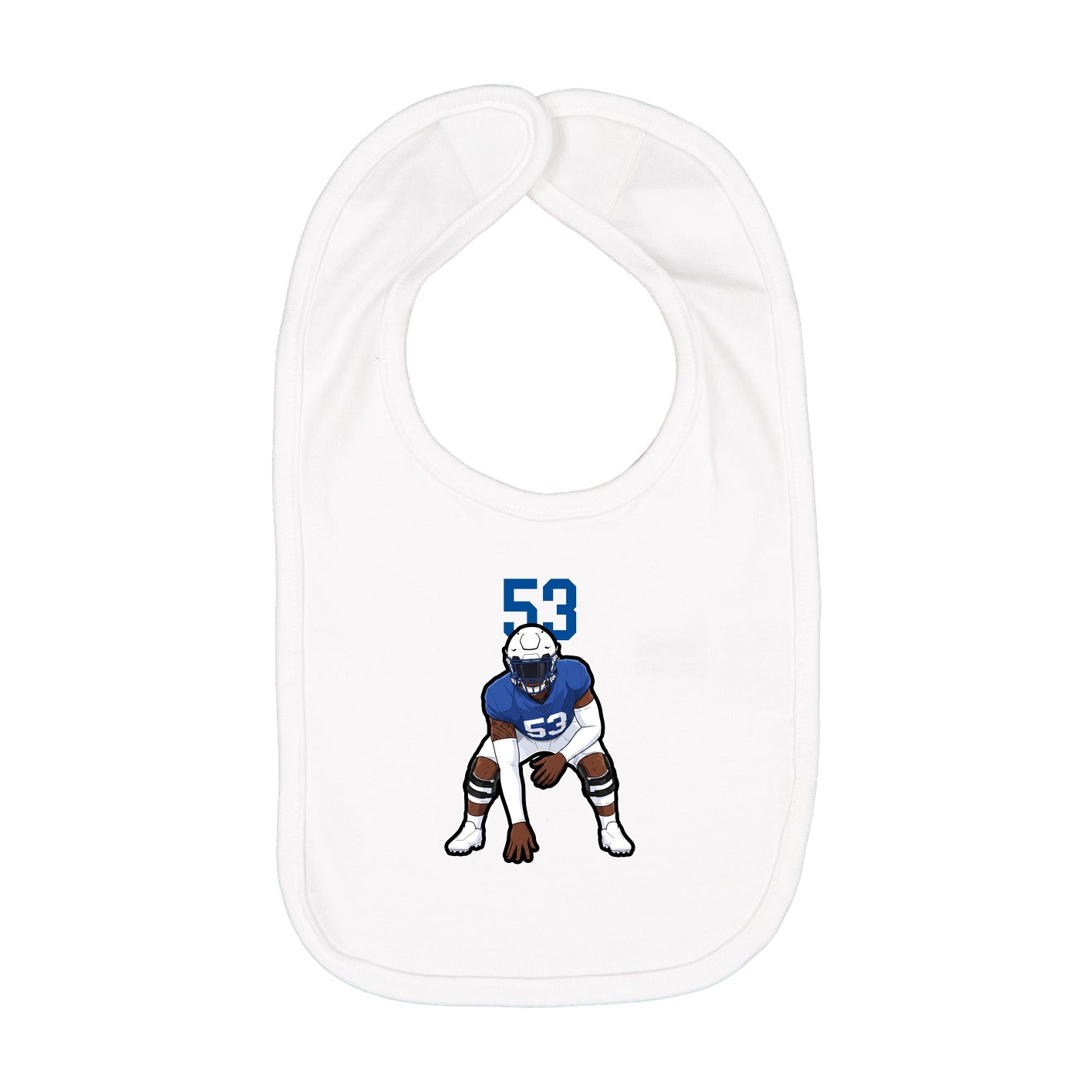 Infant Bib — Number Top in White