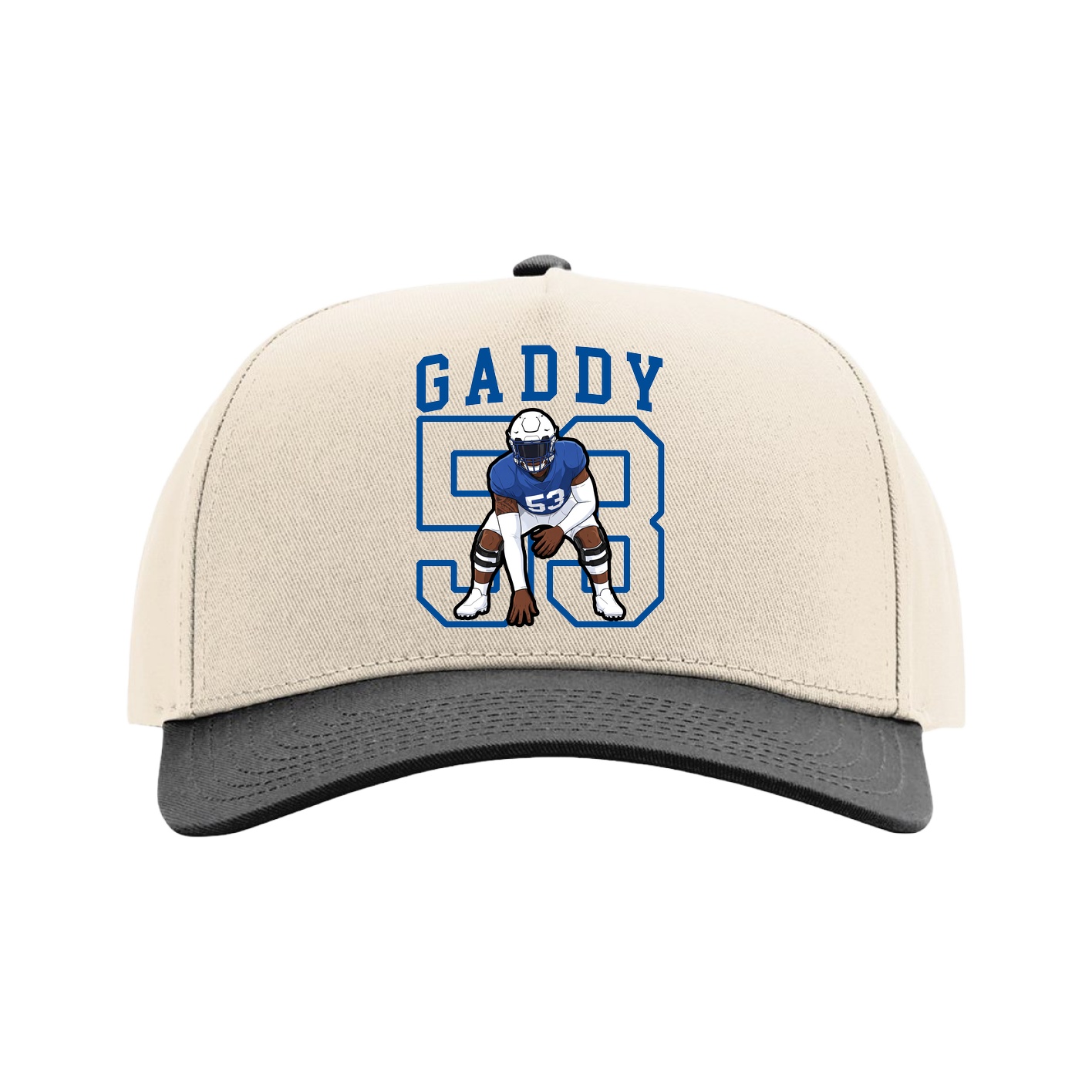Full Fabric Five-Panel Champ Cap — Shirsey in Cream/Black