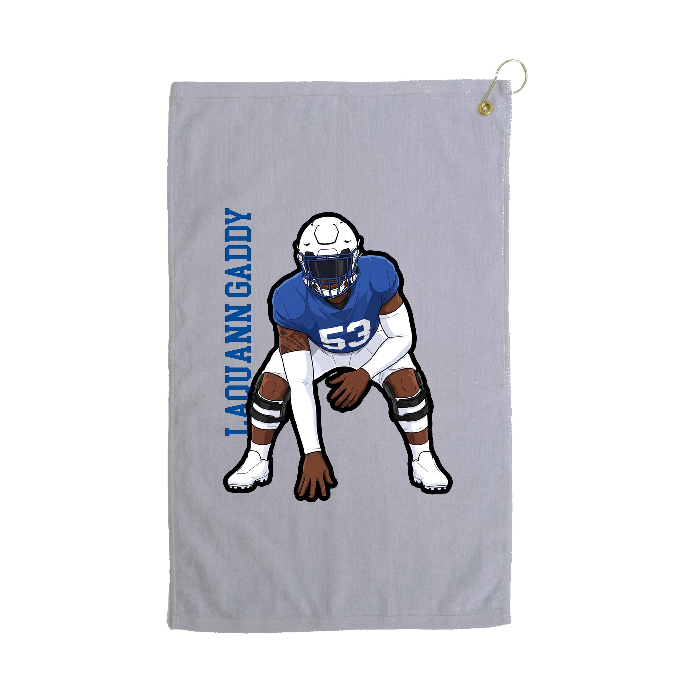 Golf Towel — Name Vertical in Grey