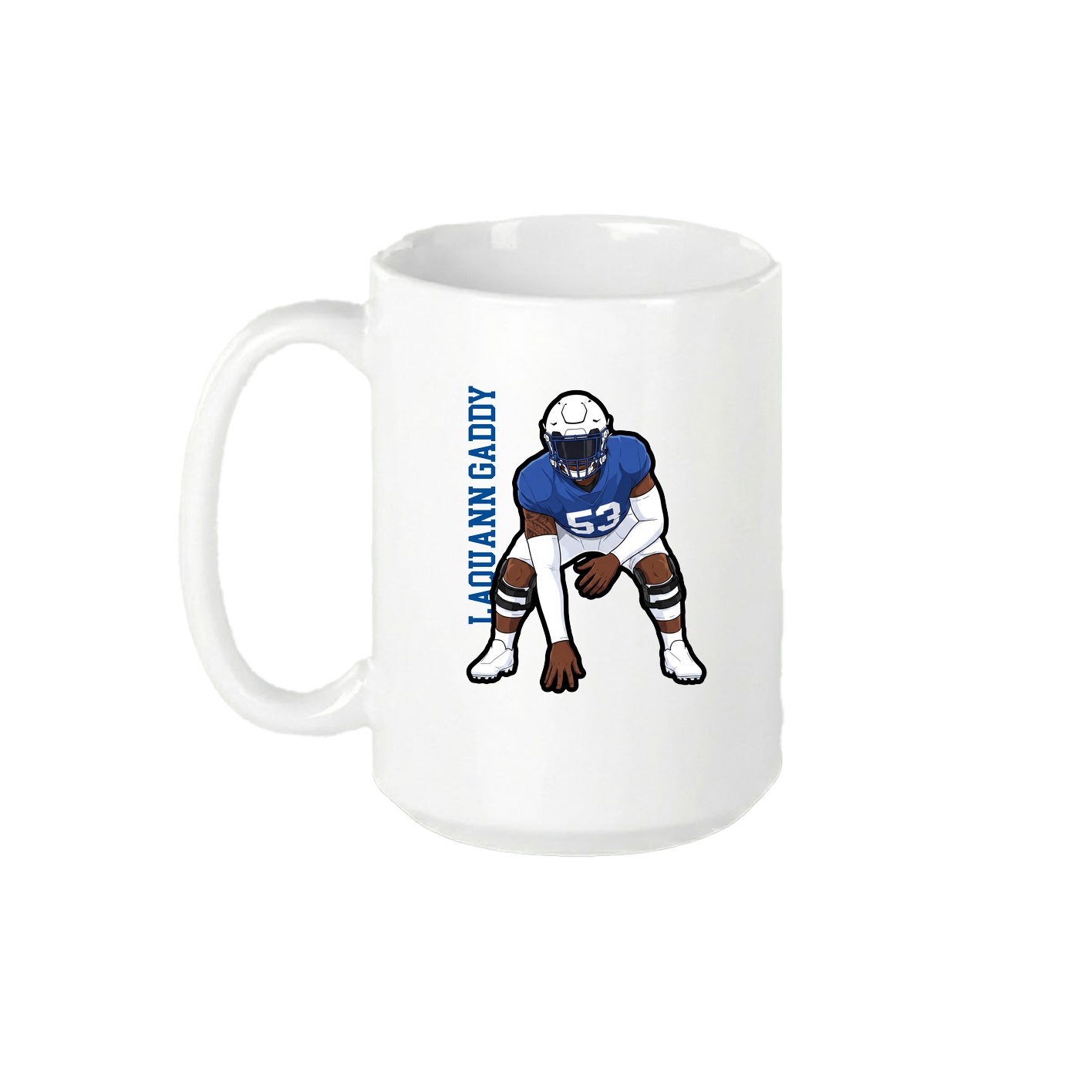15oz Coffee Mug — Name Vertical in White