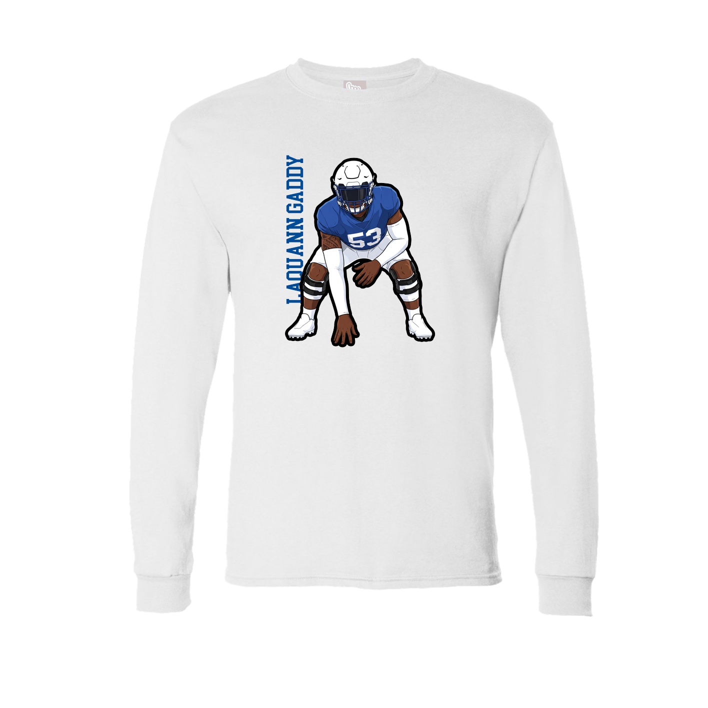 Long Sleeve Tee — Name Vertical in White