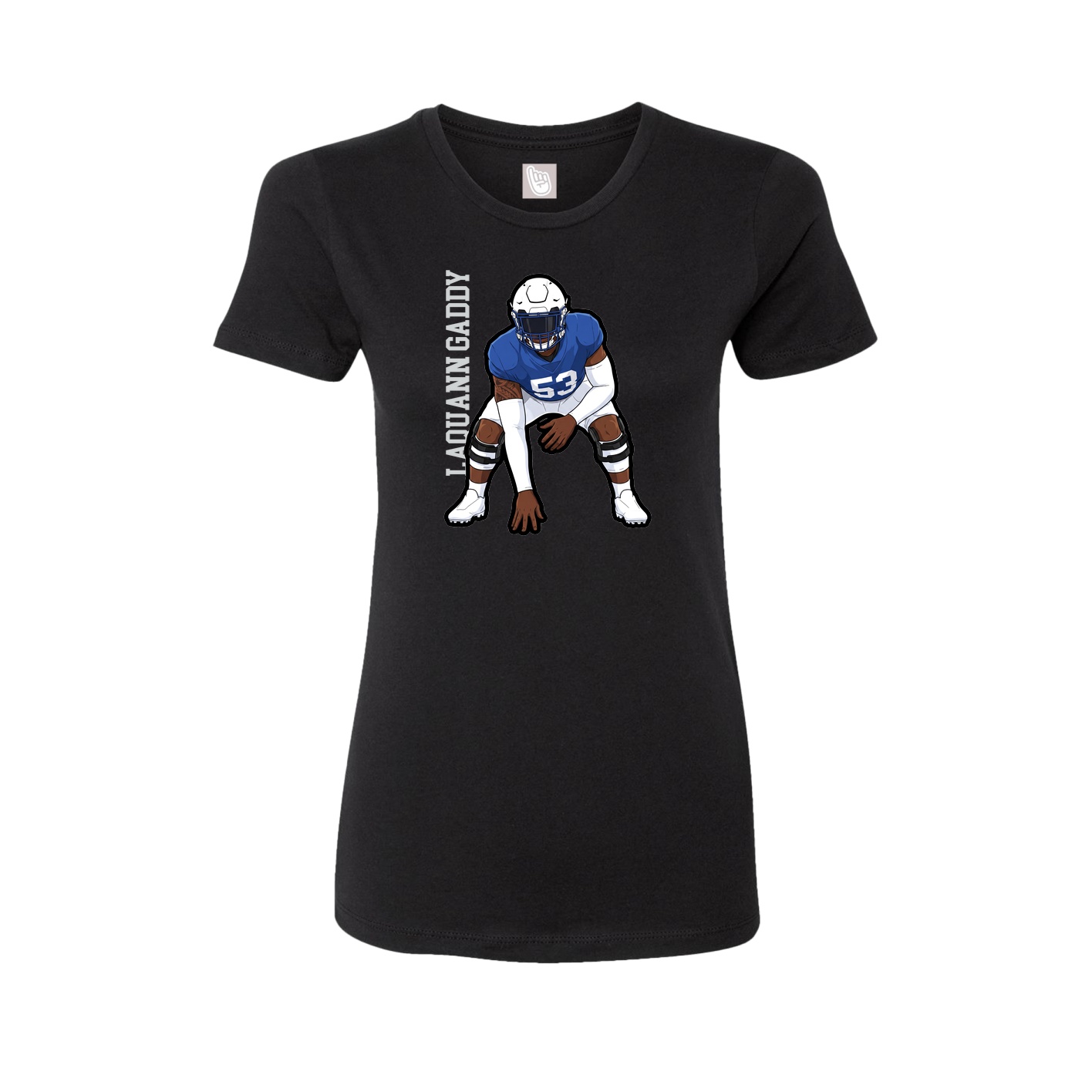 Womens Tee — Name Vertical in Black