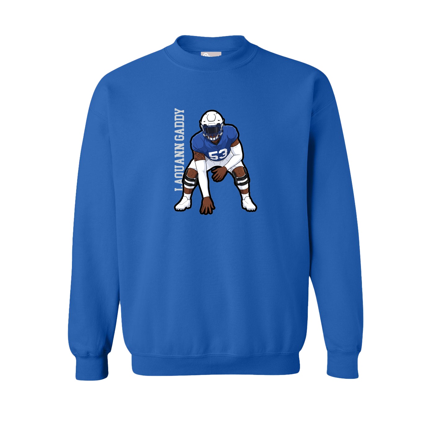 Fleece Crew — Name Vertical in Royal