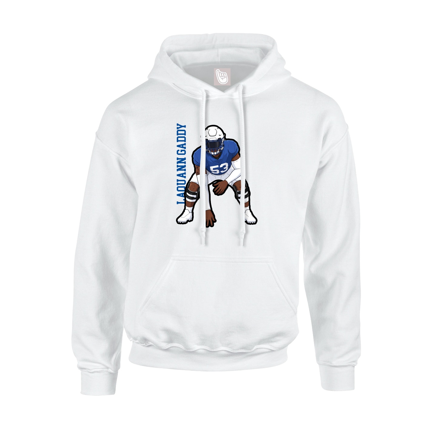 Youth Hoodie — Name Vertical in White