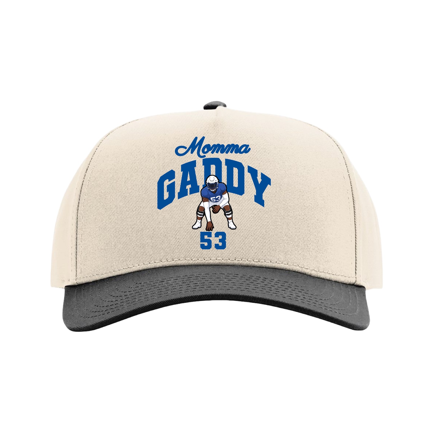 Full Fabric Five-Panel Champ Cap — Mothers Day Arch in Cream/Black