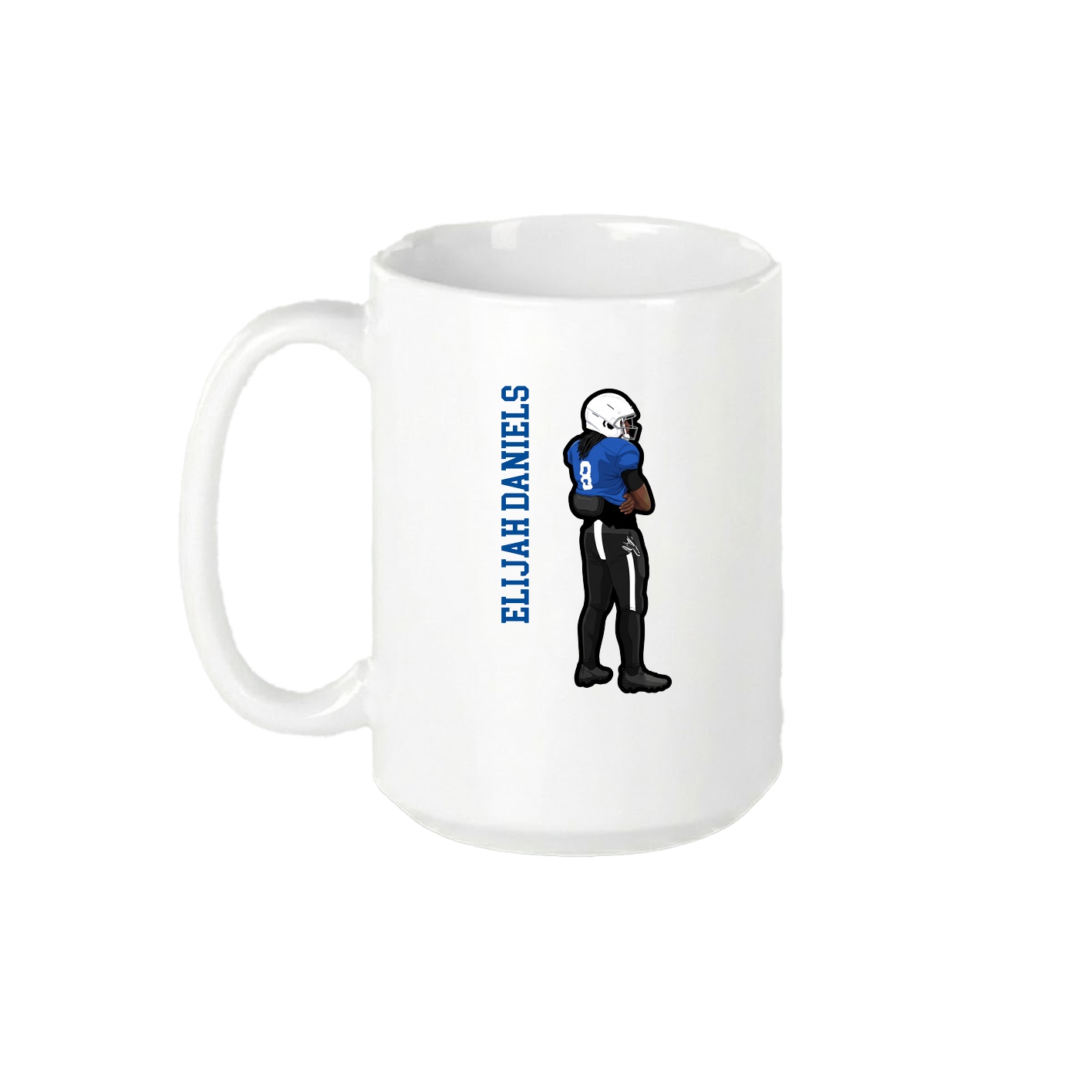 15oz Coffee Mug — Name Vertical in White