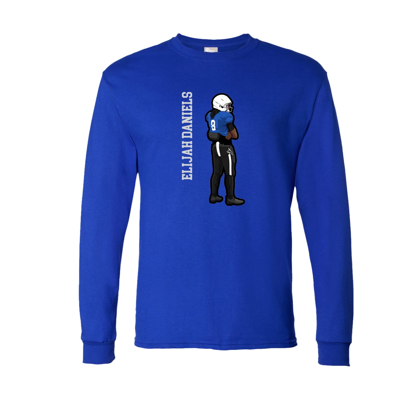 Long Sleeve Tee — Name Vertical in Royal