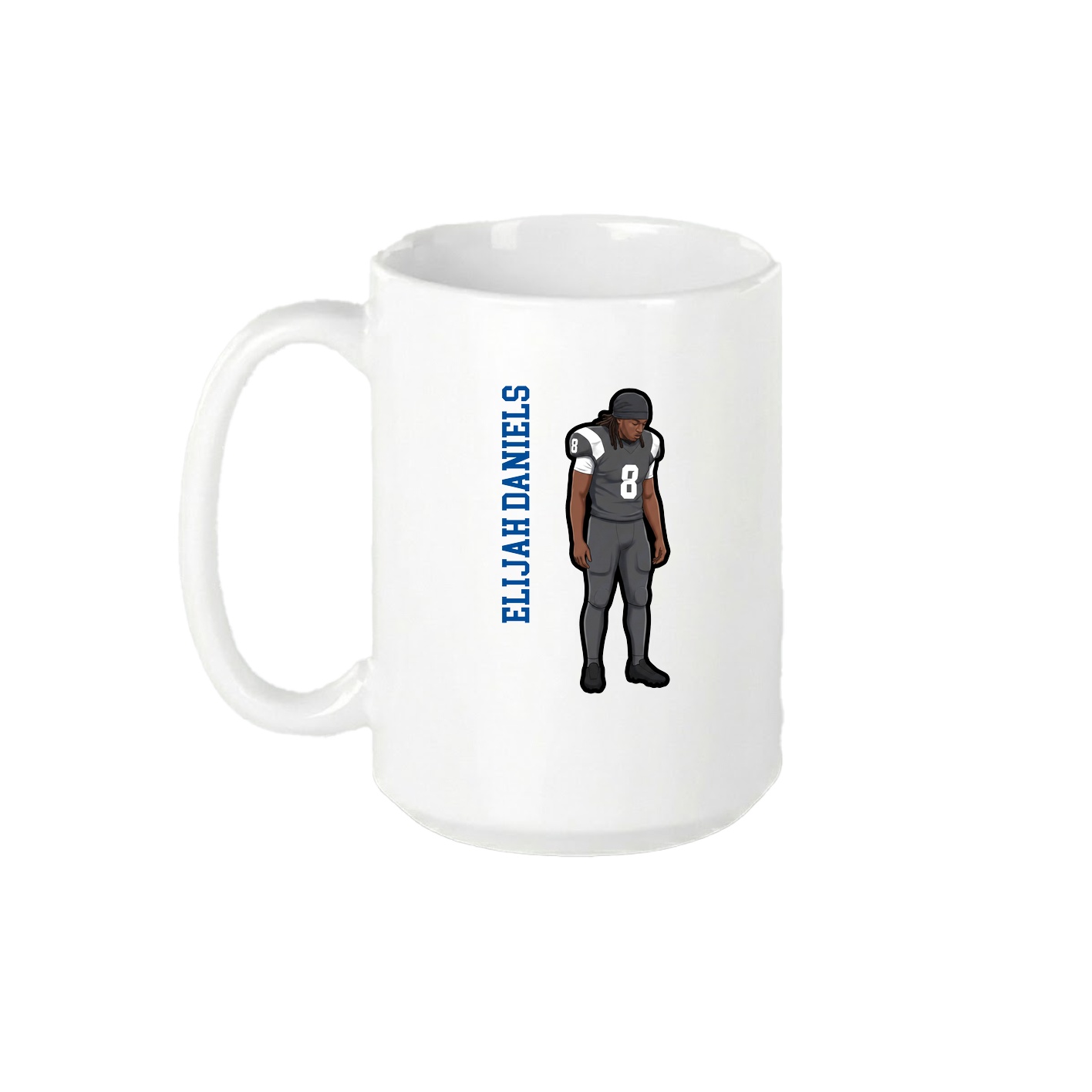 15oz Coffee Mug — Name Vertical in White