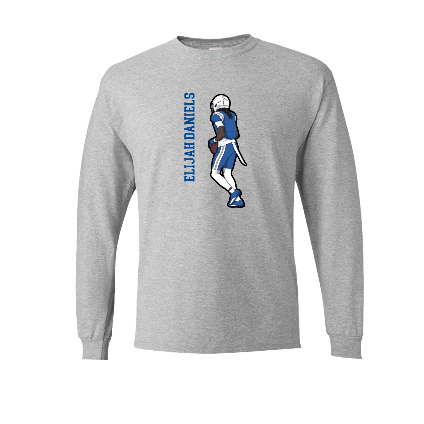 Long Sleeve Tee — Name Vertical in Grey