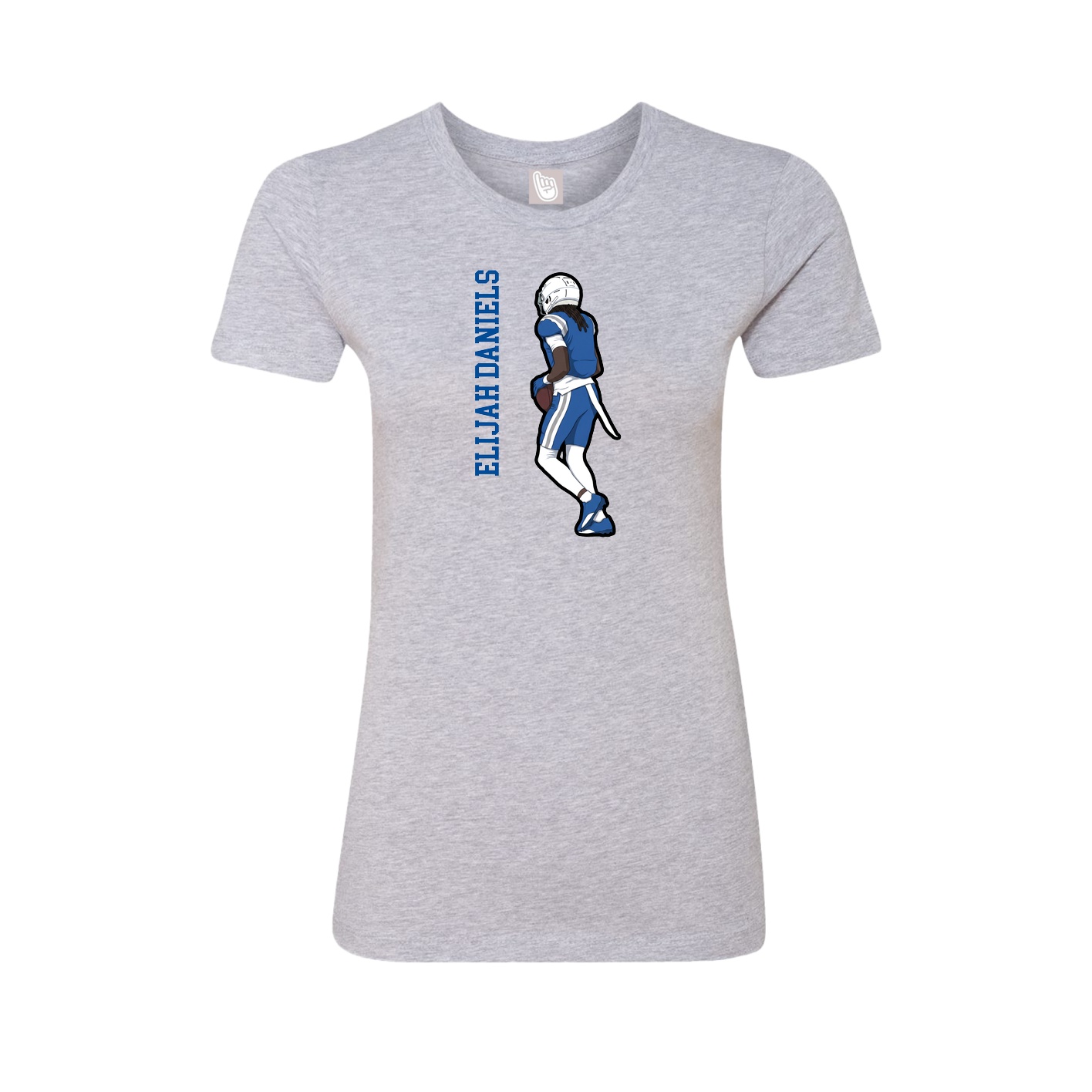 Womens Tee — Name Vertical in Grey