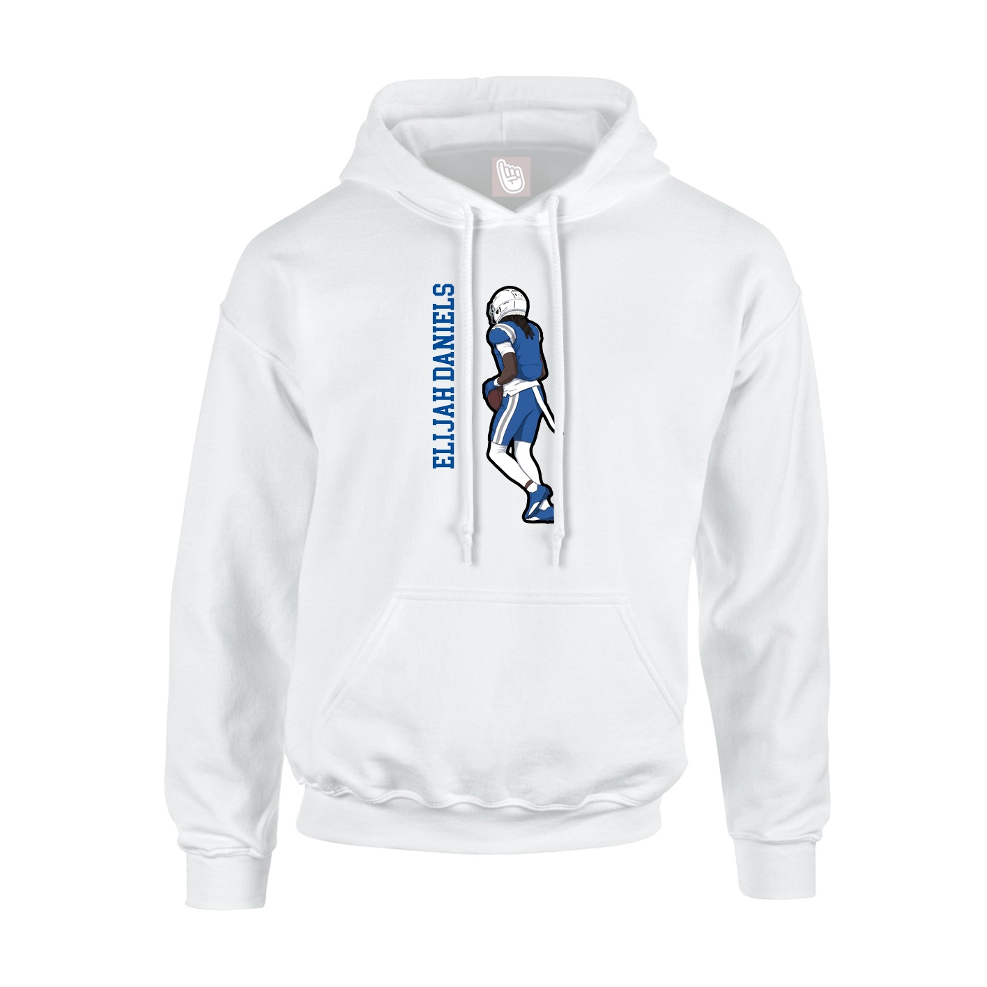 Hoodie — Name Vertical in White