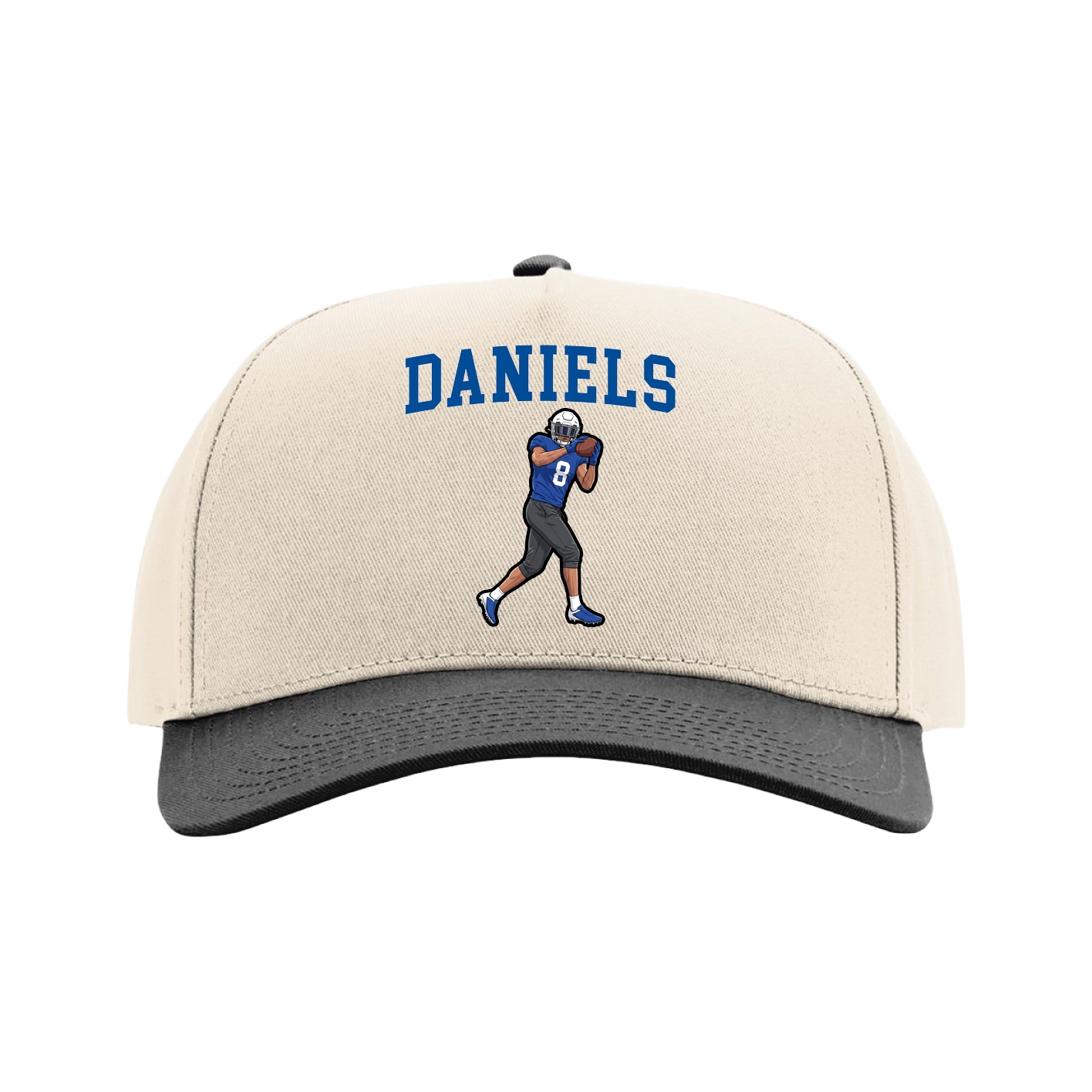 Full Fabric Five-Panel Champ Cap — Shirsey in Cream/Black