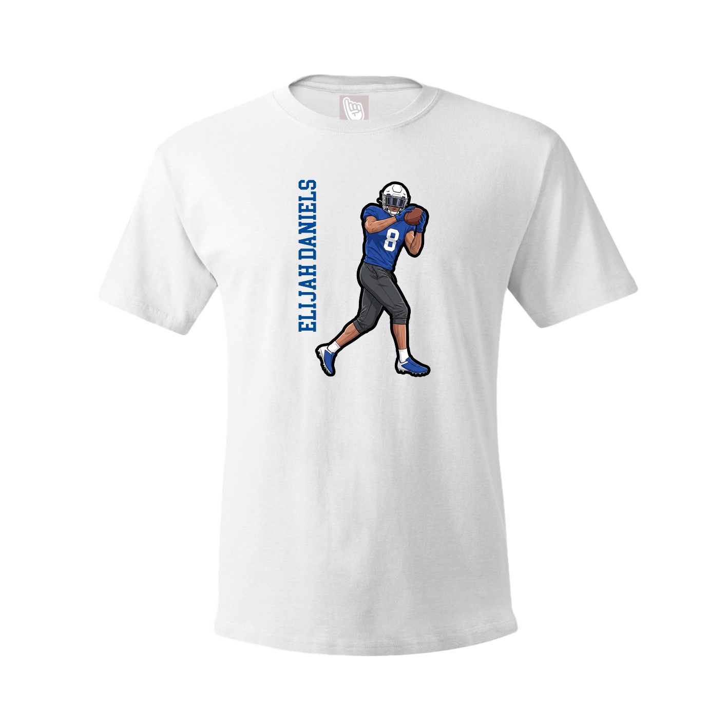 Youth Tee — Name Vertical in White