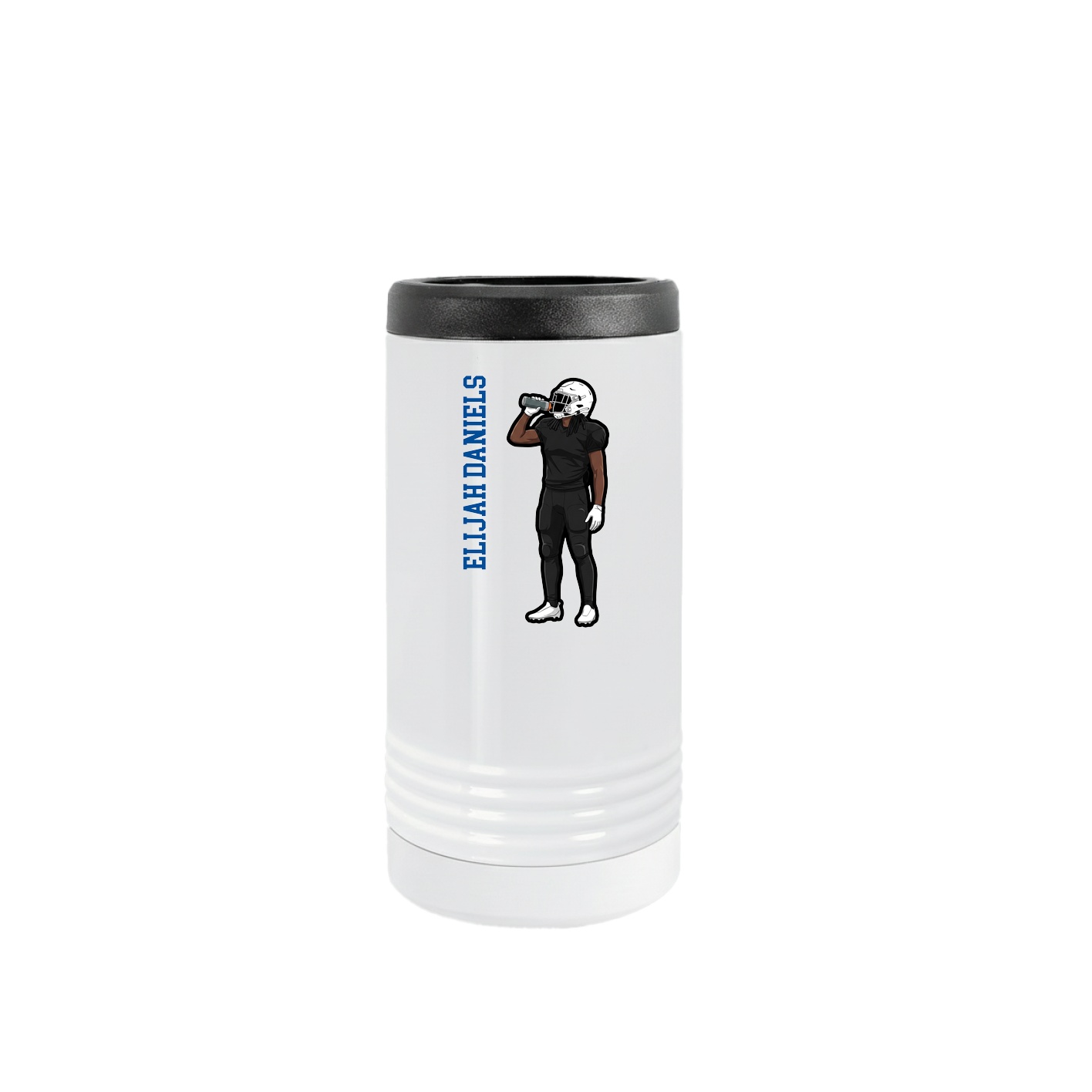 Slim Beverage Holder — Name Vertical in White
