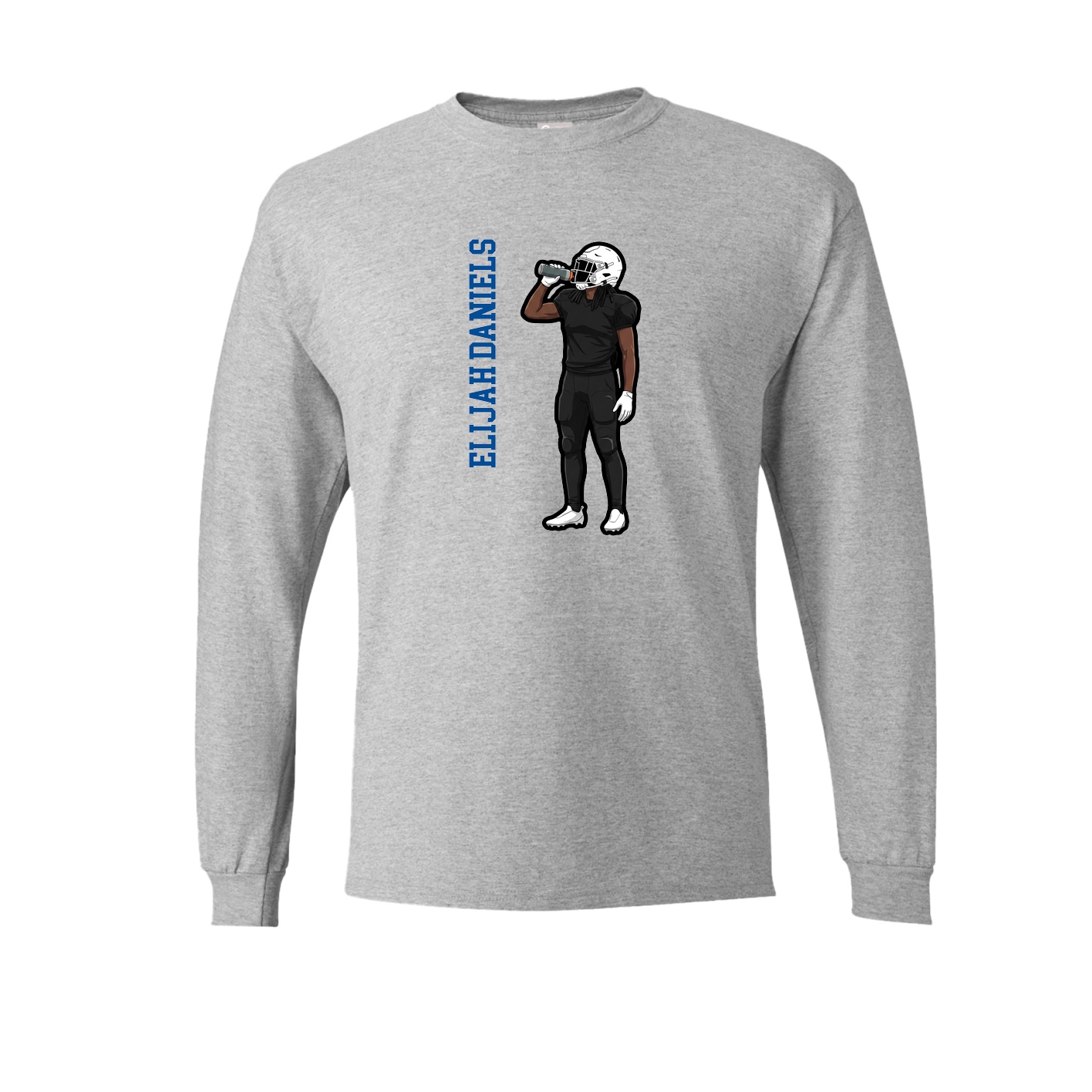 Long Sleeve Tee — Name Vertical in Grey