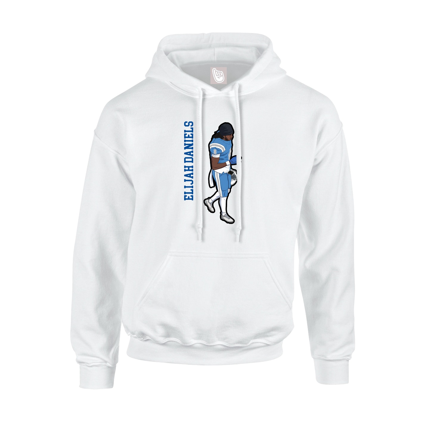 Hoodie — Name Vertical in White