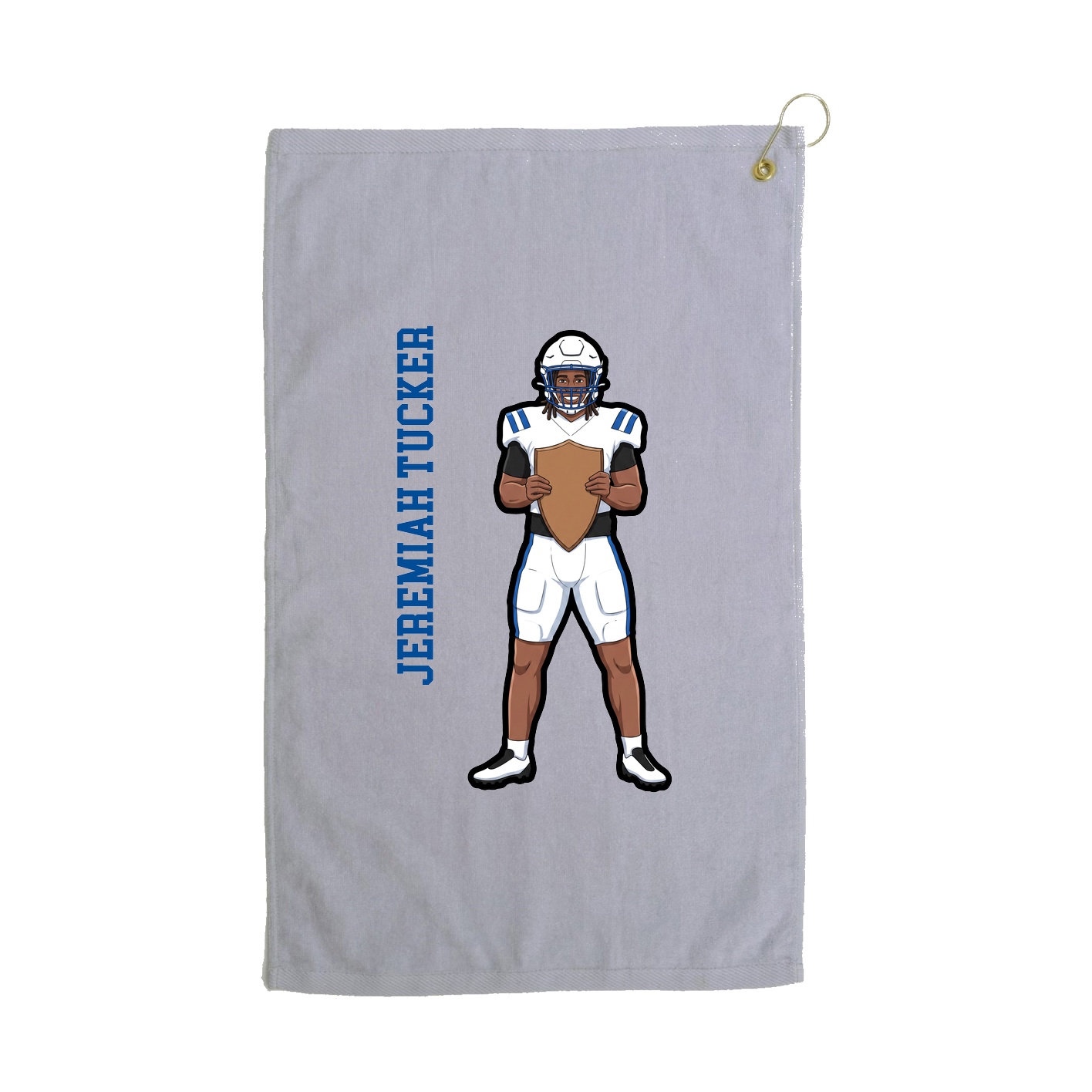 Golf Towel — Name Vertical in Grey