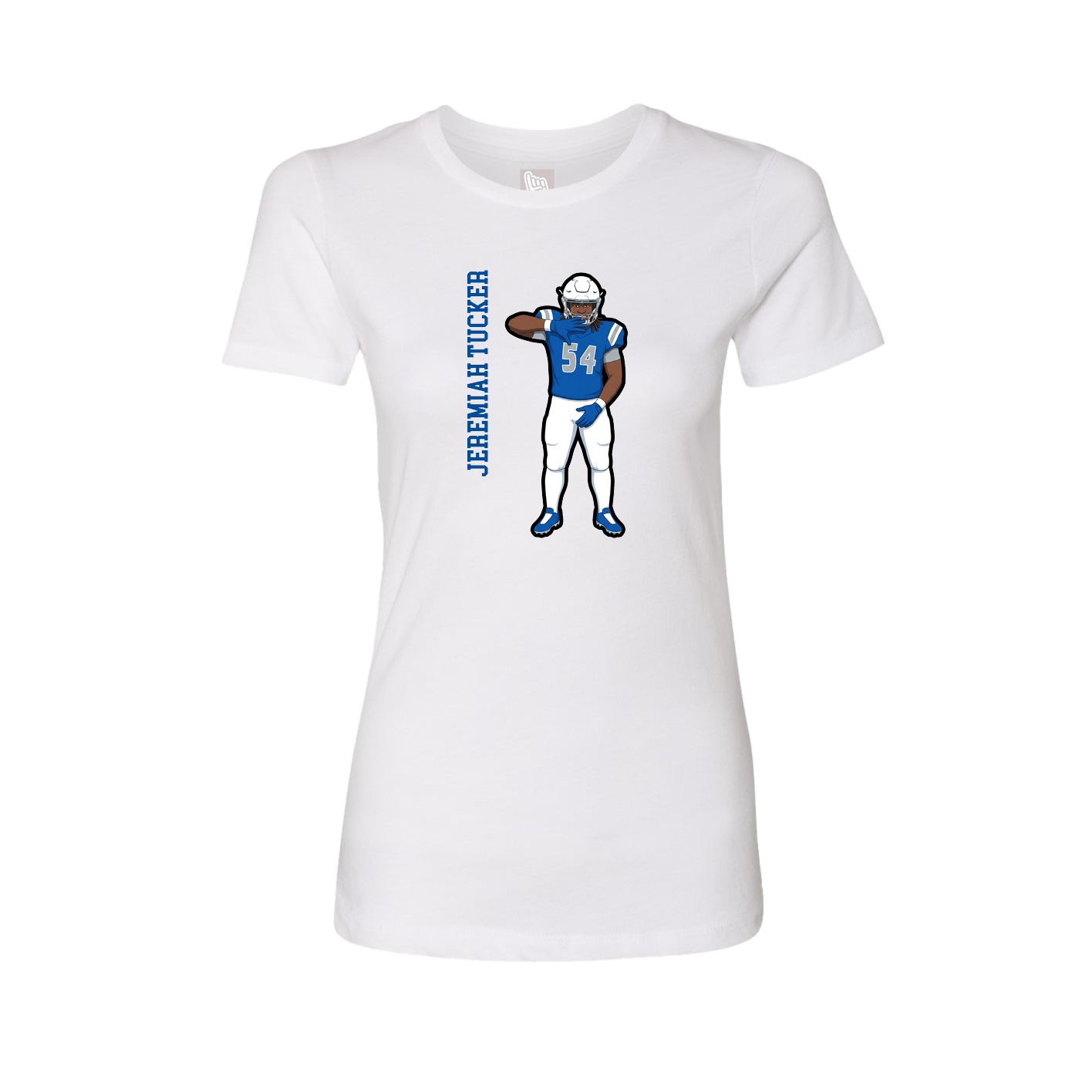Fitted Women's Tee — Name Vertical in White