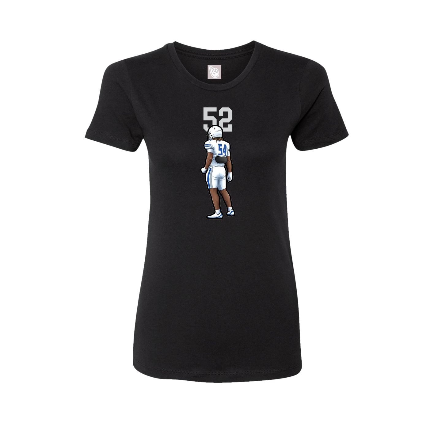 Fitted Women's Tee — Number Top in Black