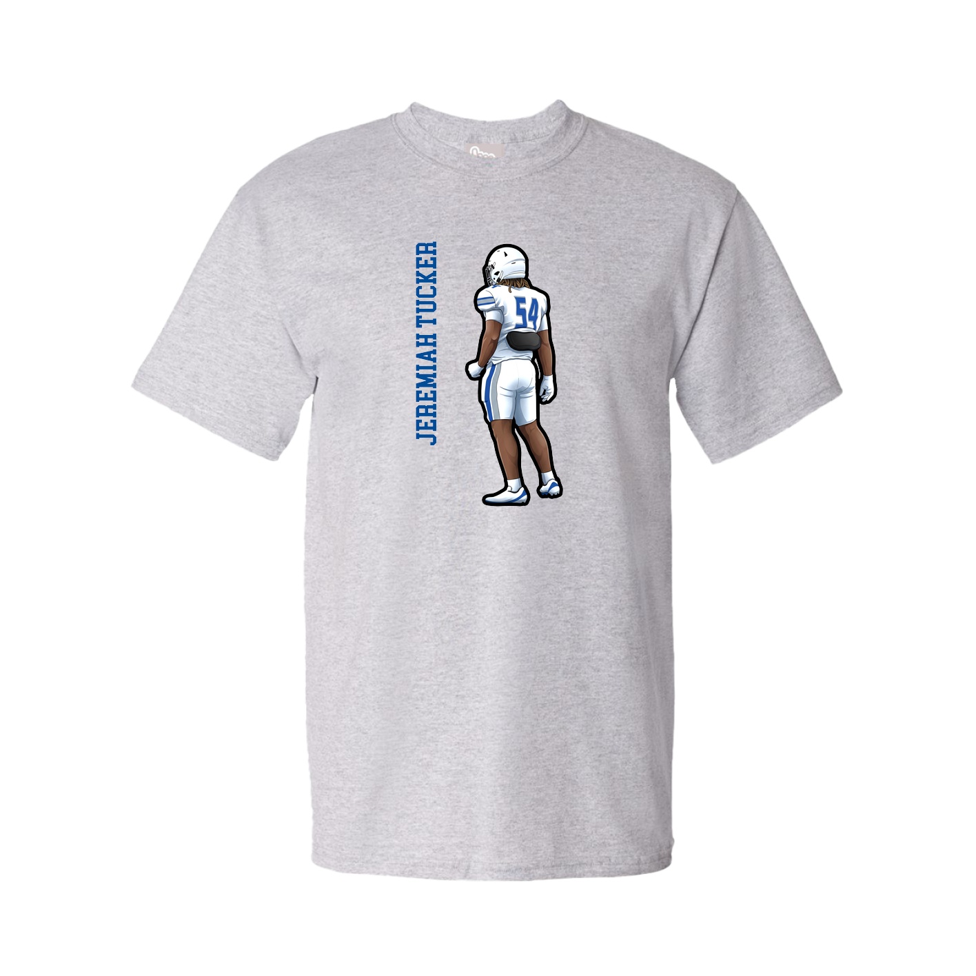 Youth Tee — Name Vertical in Grey