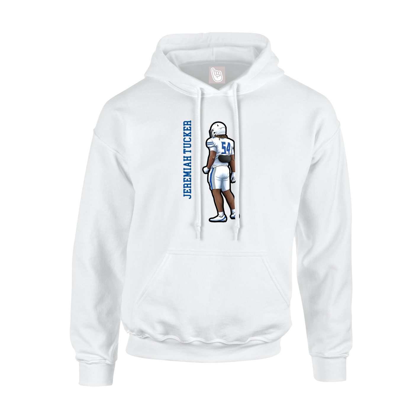 Hoodie — Name Vertical in White