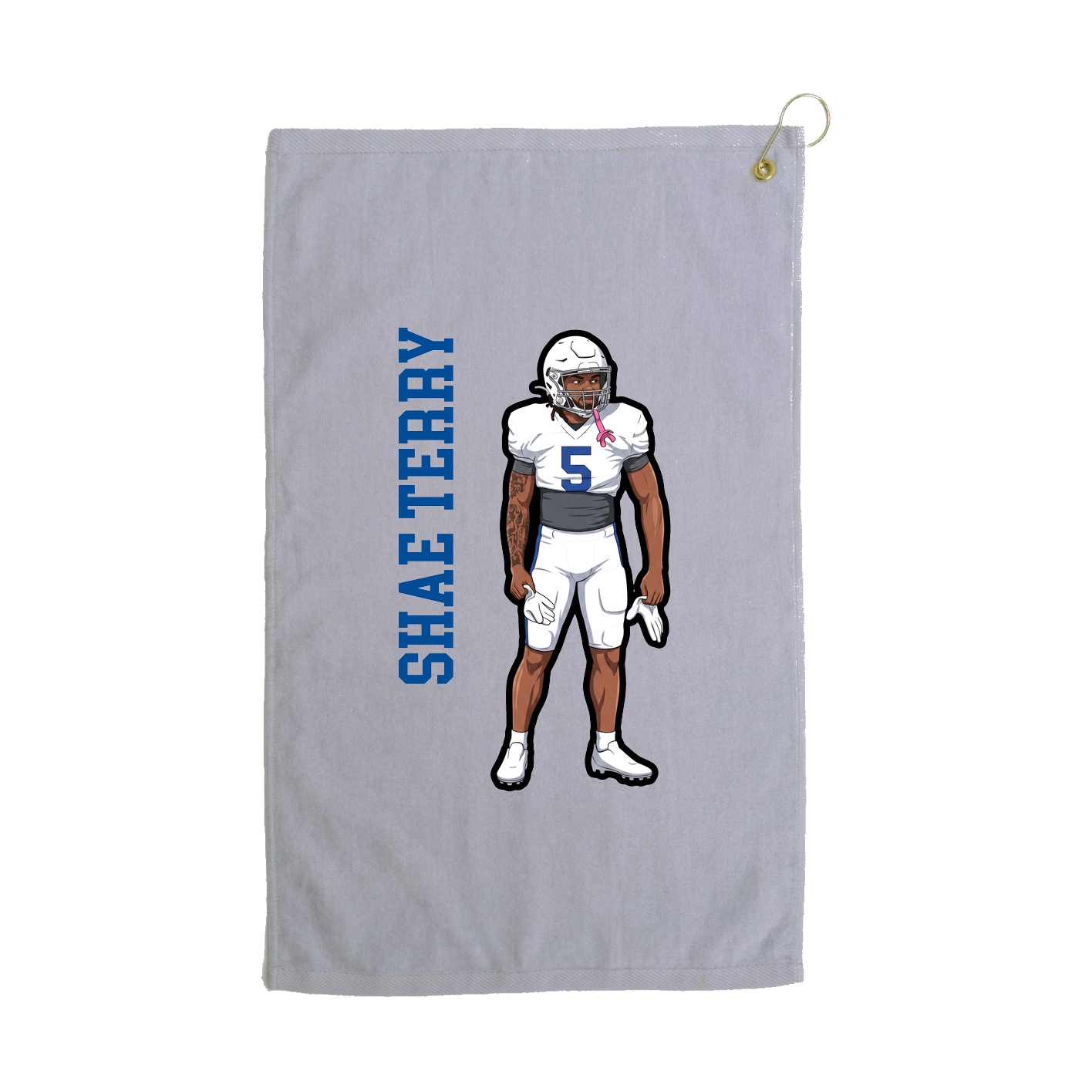 Golf Towel — Name Vertical in Grey