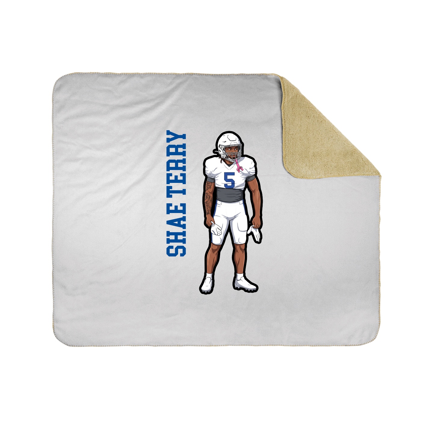 Throw Blanket — Name Vertical in White