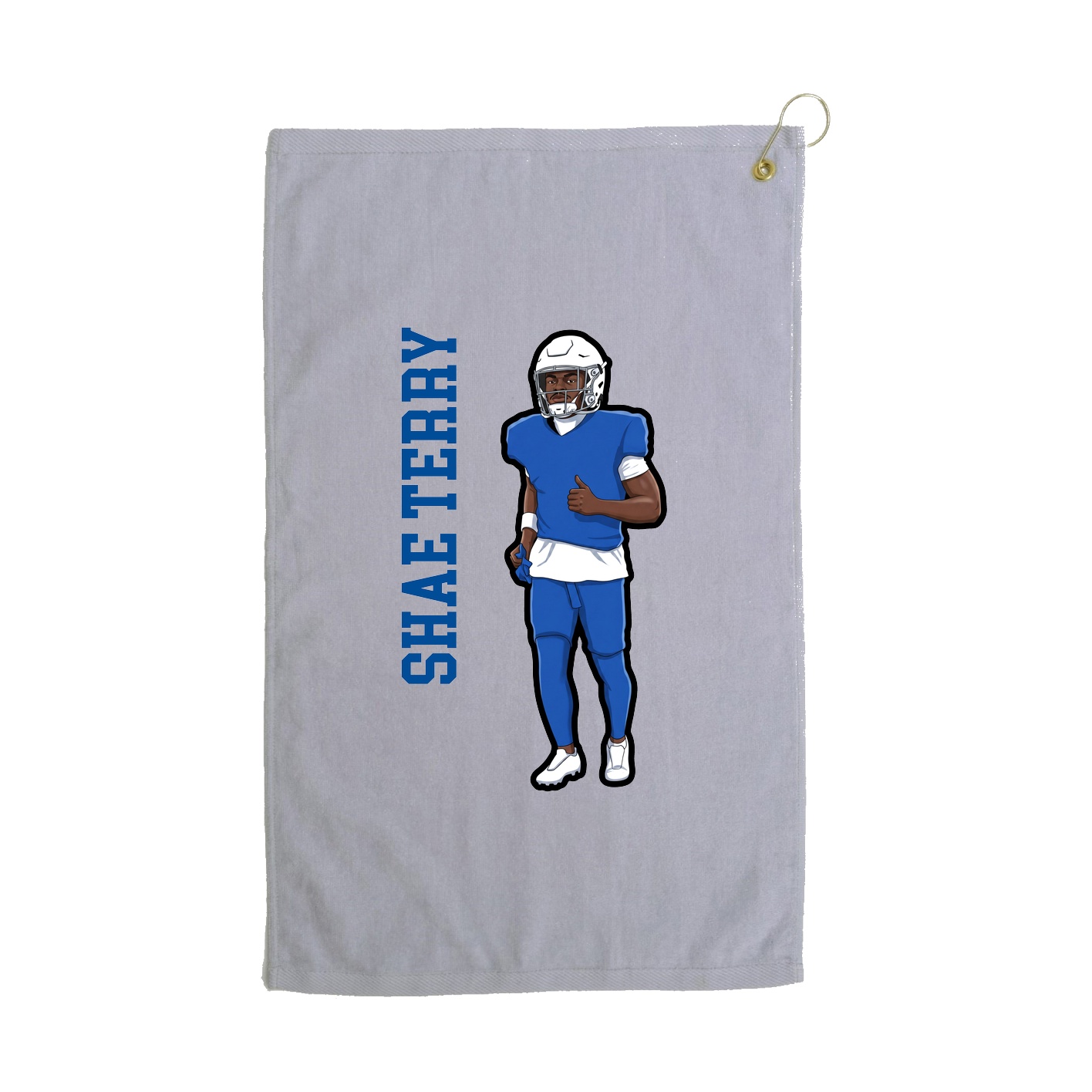 Golf Towel — Name Vertical in Grey