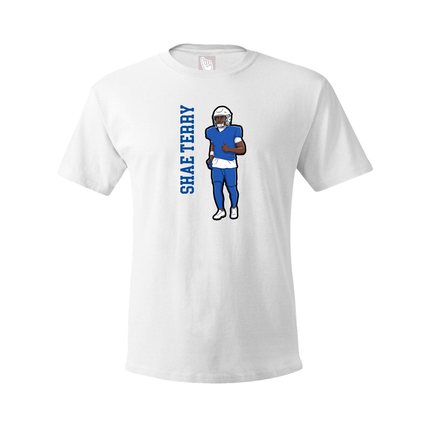 Youth Tee — Name Vertical in White