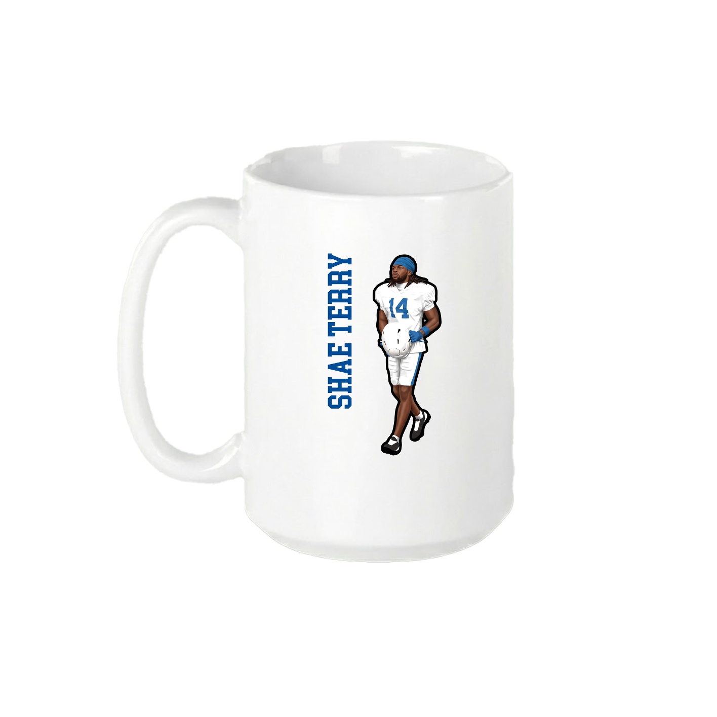 15oz Coffee Mug — Name Vertical in White