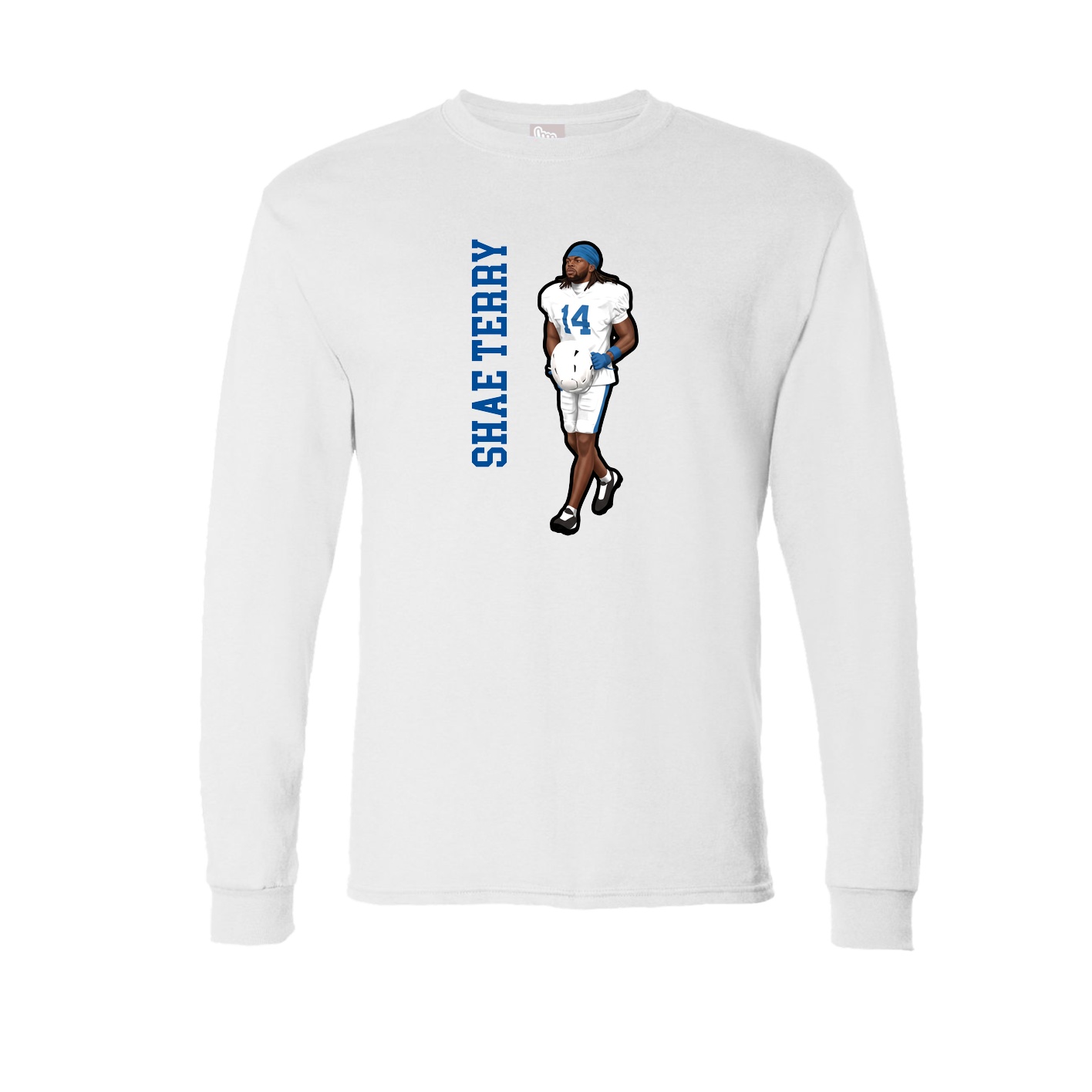 Long Sleeve Tee — Name Vertical in White