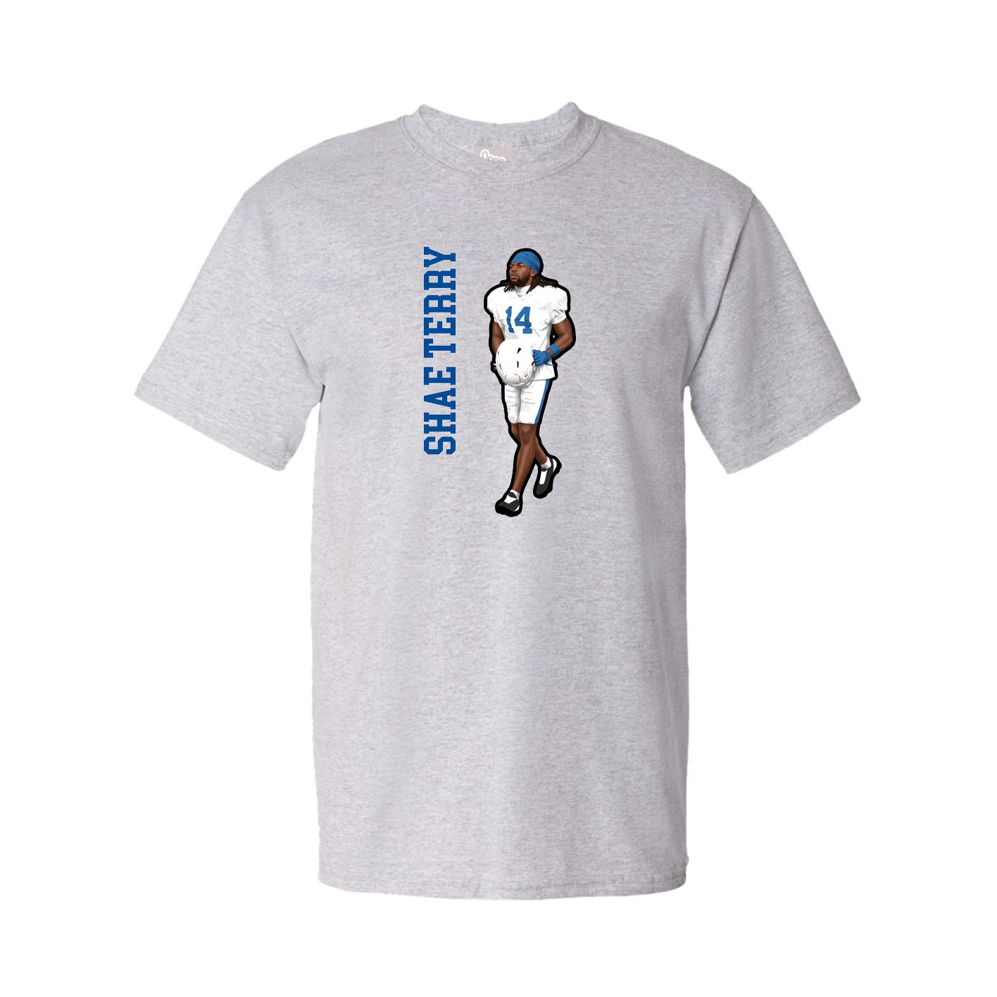 Youth Tee — Name Vertical in Grey