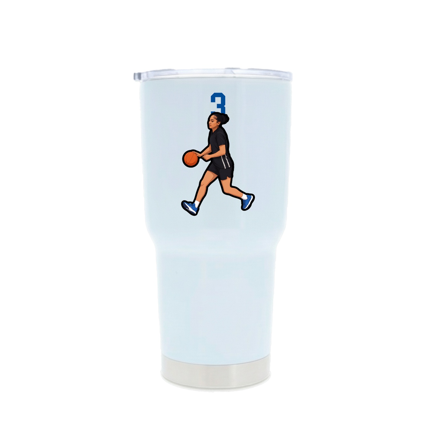 30oz Stainless Steel Tumbler — Number Top in White