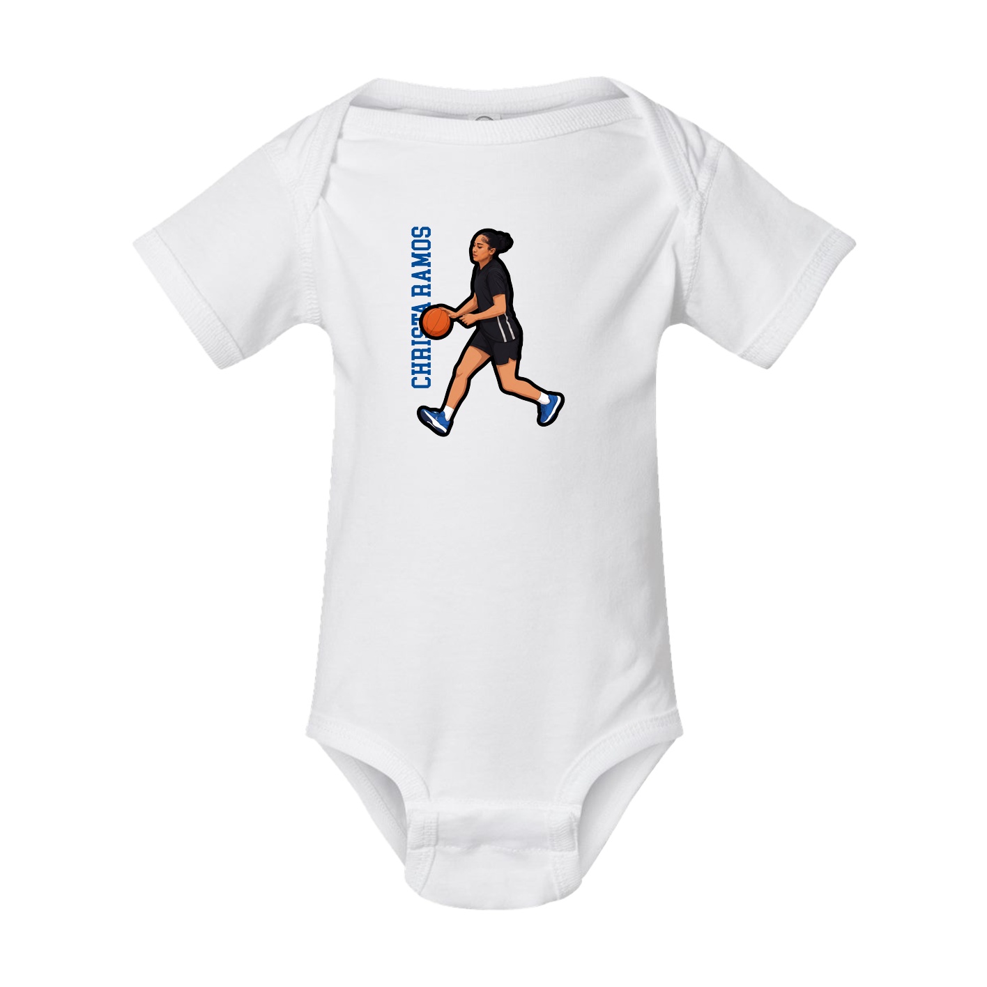 Baby Onesie — Name Vertical in White