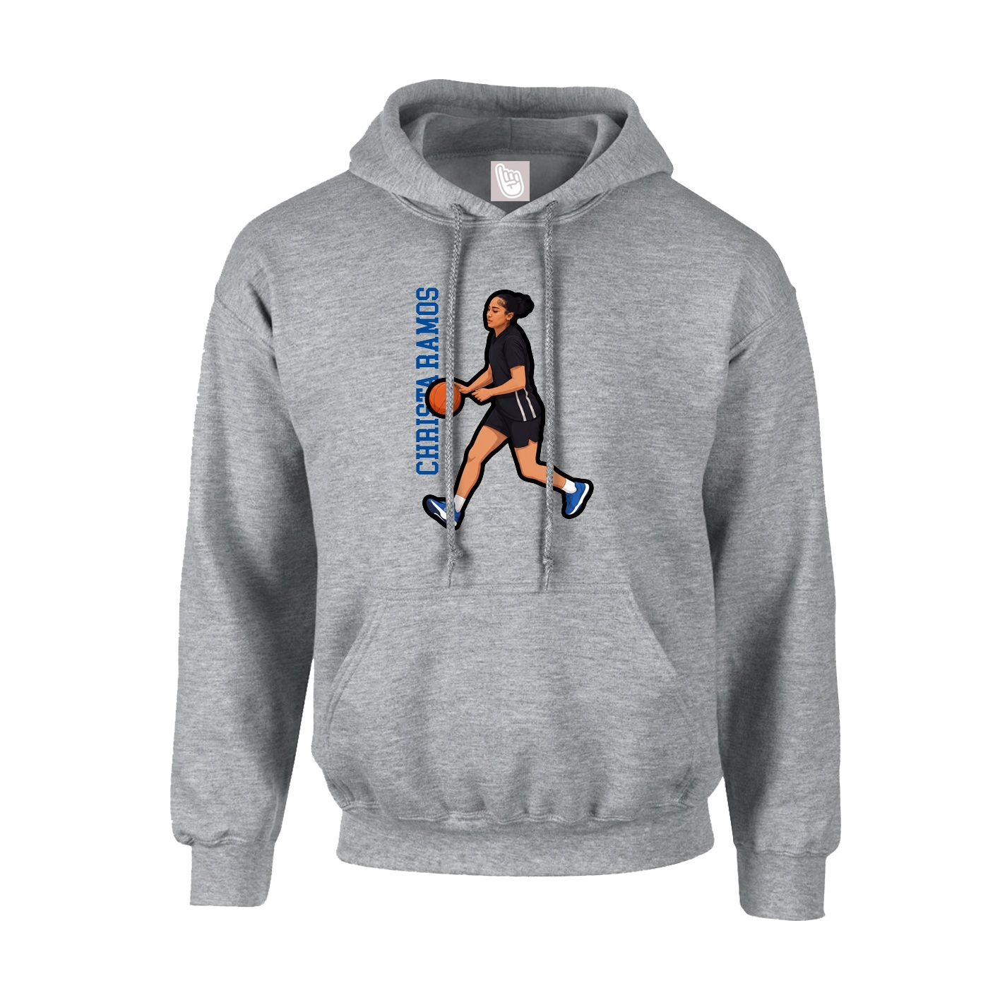 Hoodie — Name Vertical in Grey