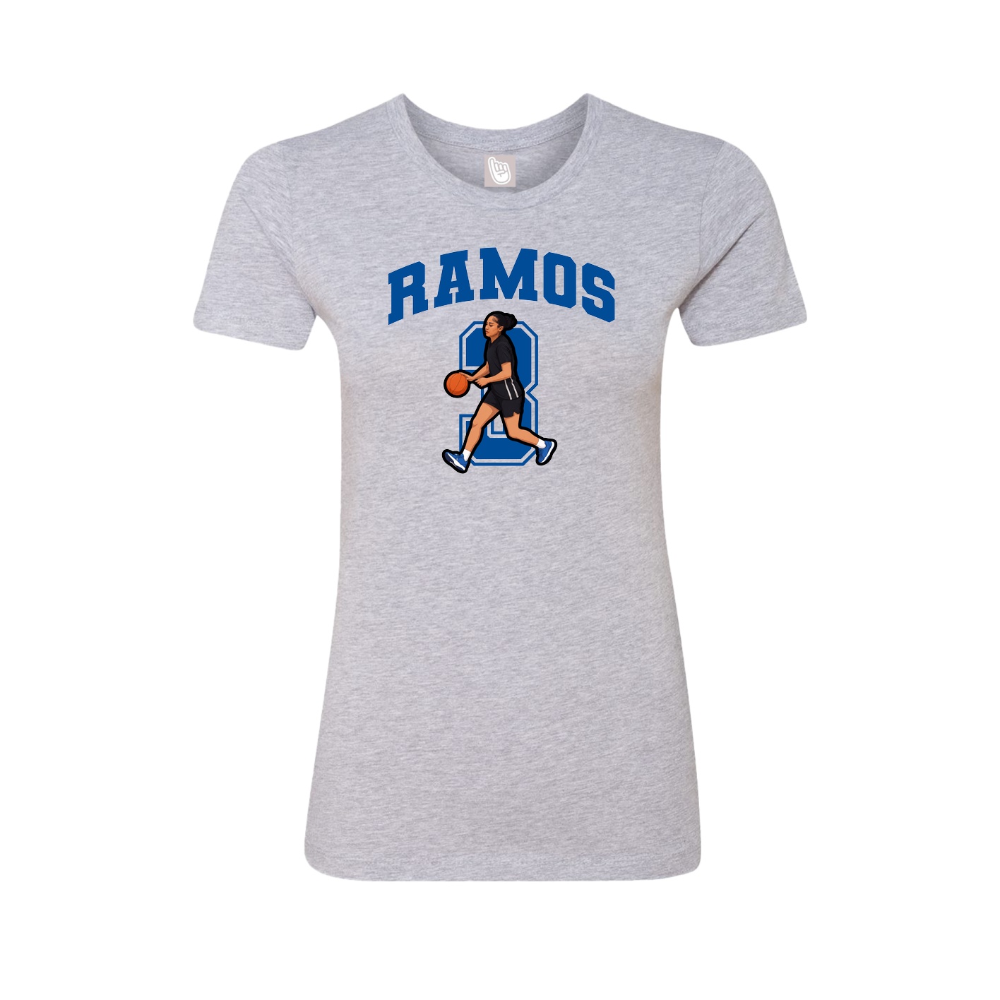 Fitted Women's Tee — Number in Grey