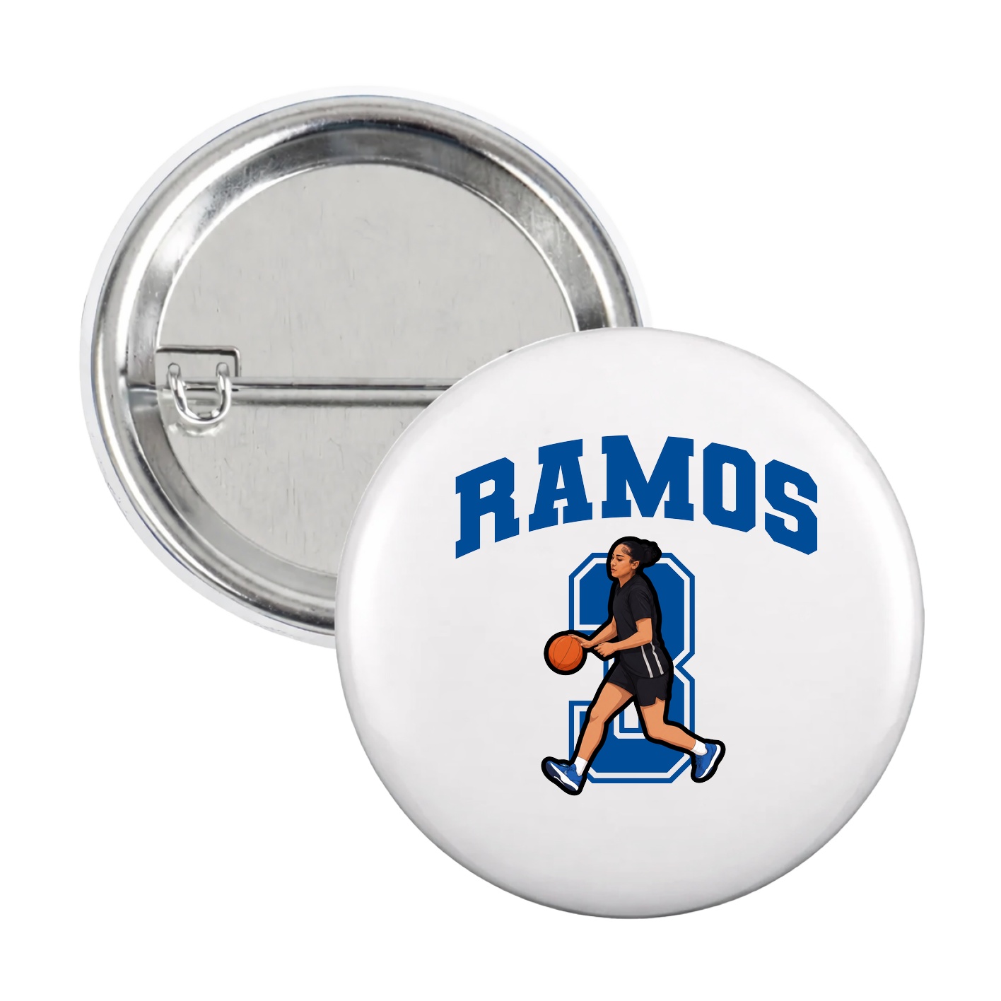 Game Day Button — Number in White
