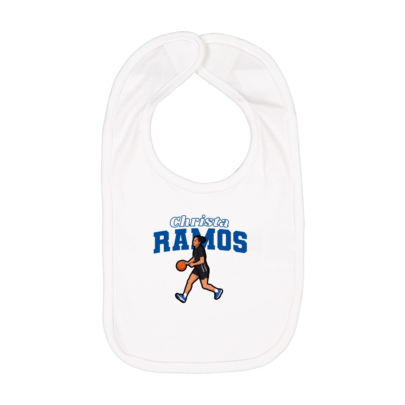 Infant Bib — Name Arch in White