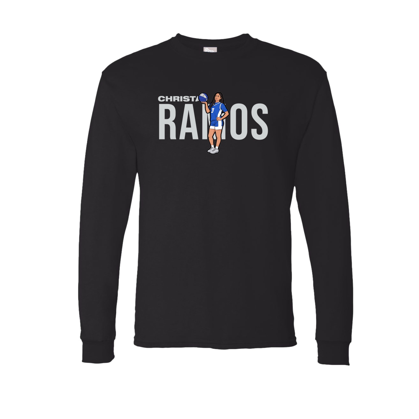 Long Sleeve Tee — Player Name in Black