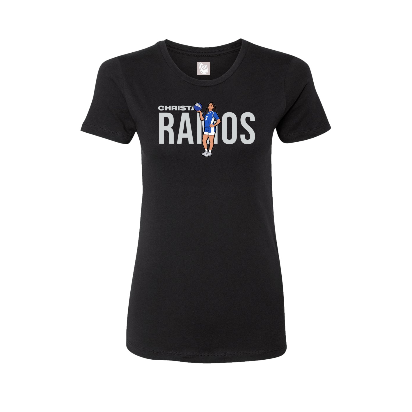 Fitted Women's Tee — Player Name in Black