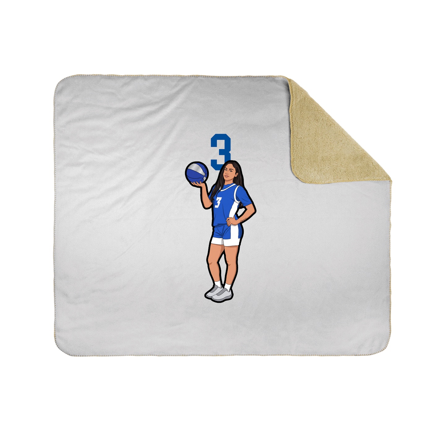Throw Blanket — Number Top in White