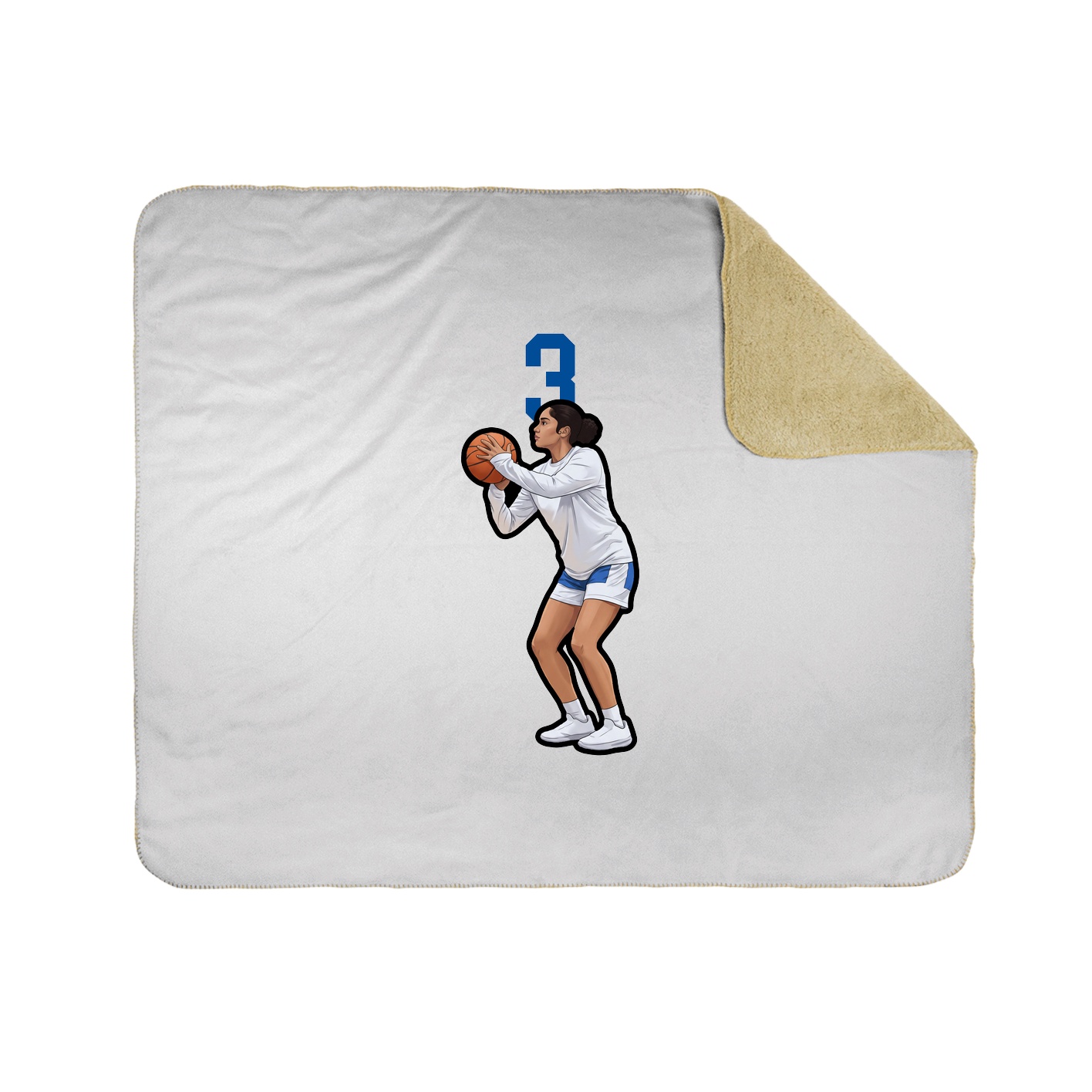 Throw Blanket — Number Top in White