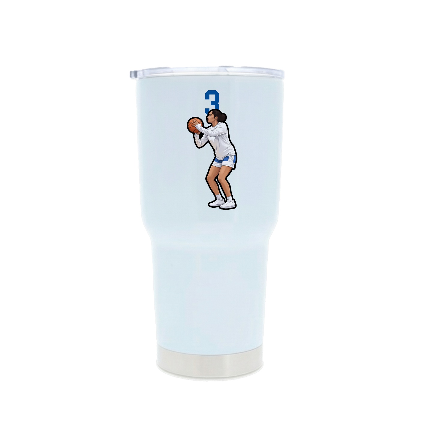 30oz Stainless Steel Tumbler — Number Top in White