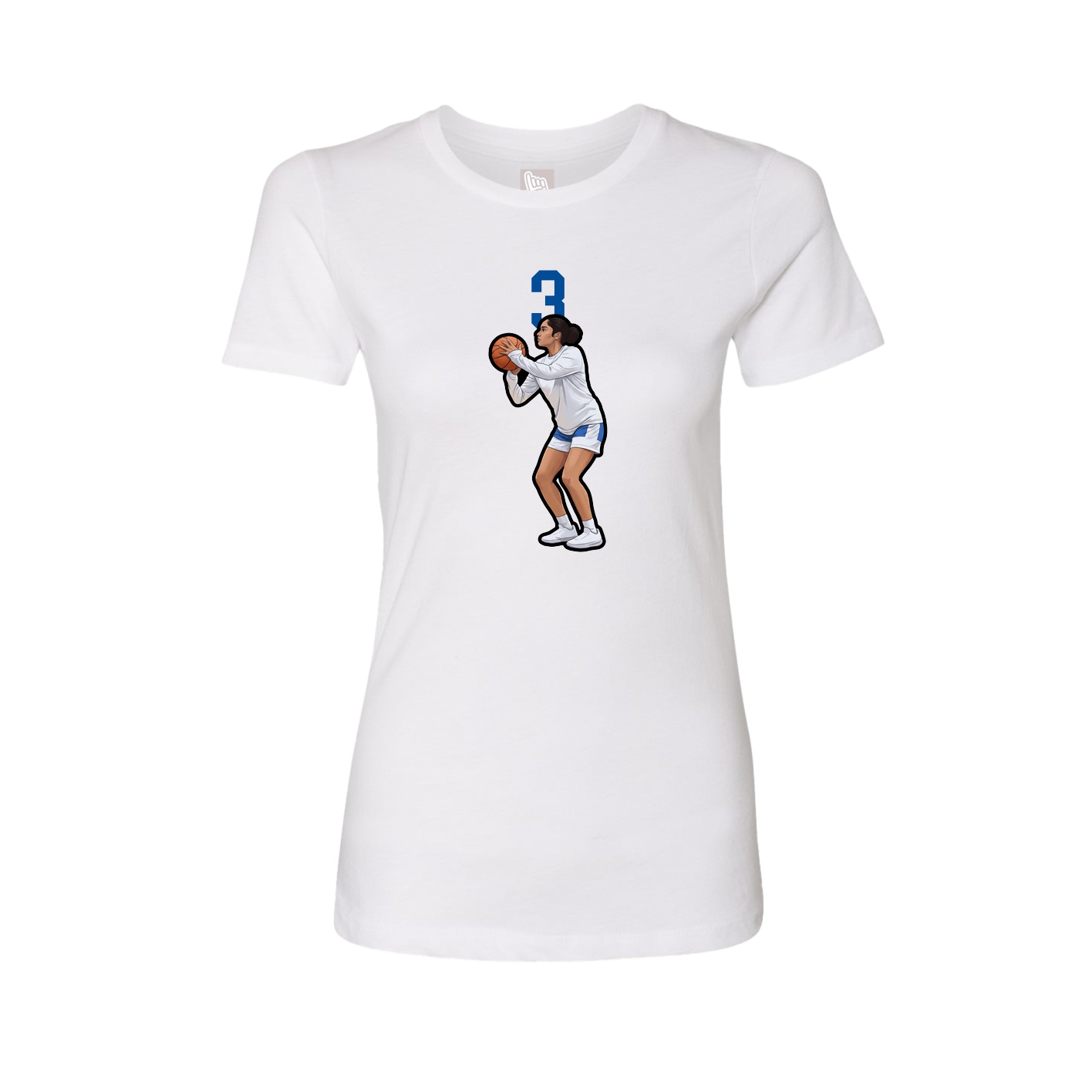 Fitted Women's Tee — Number Top in White