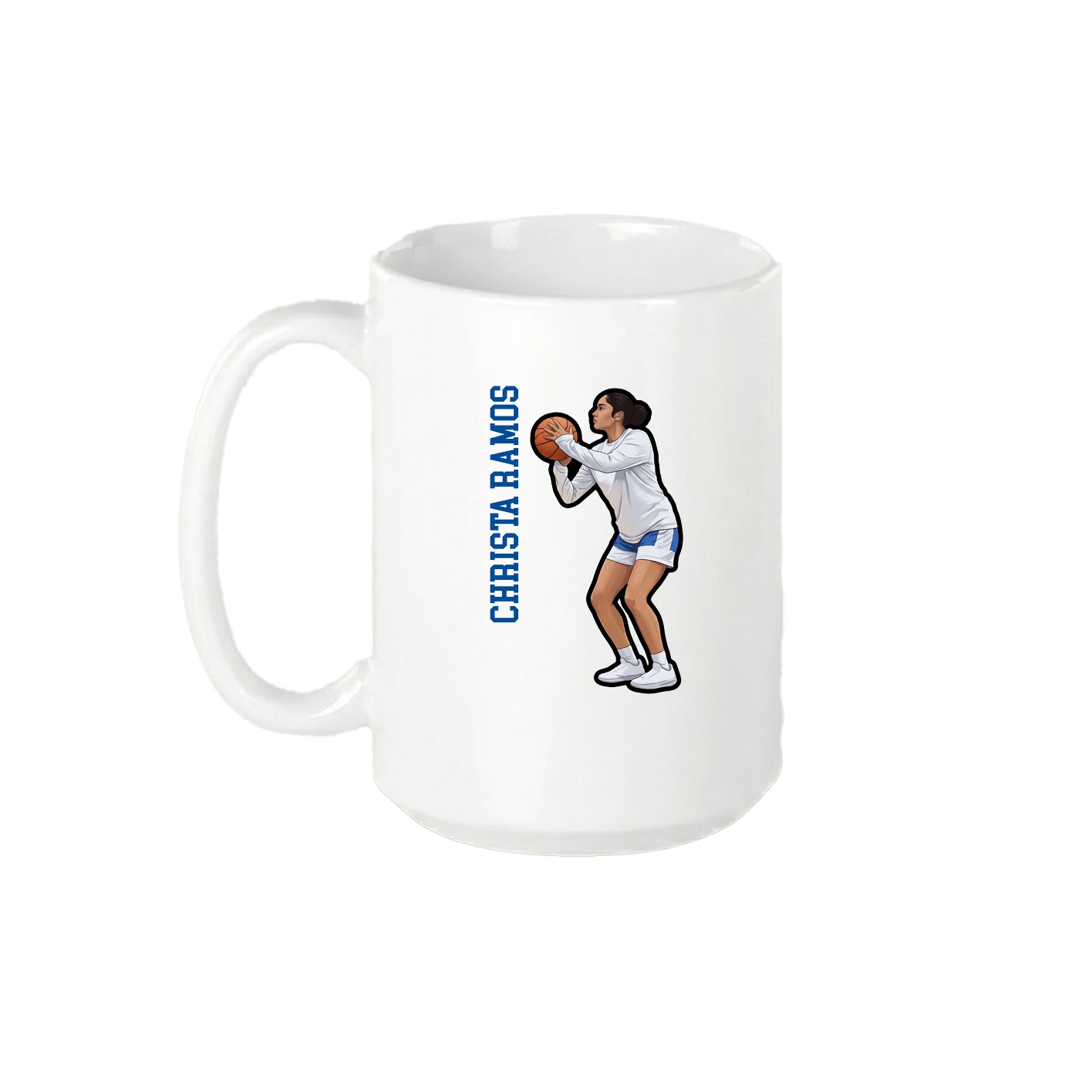 15oz Coffee Mug — Name Vertical in White